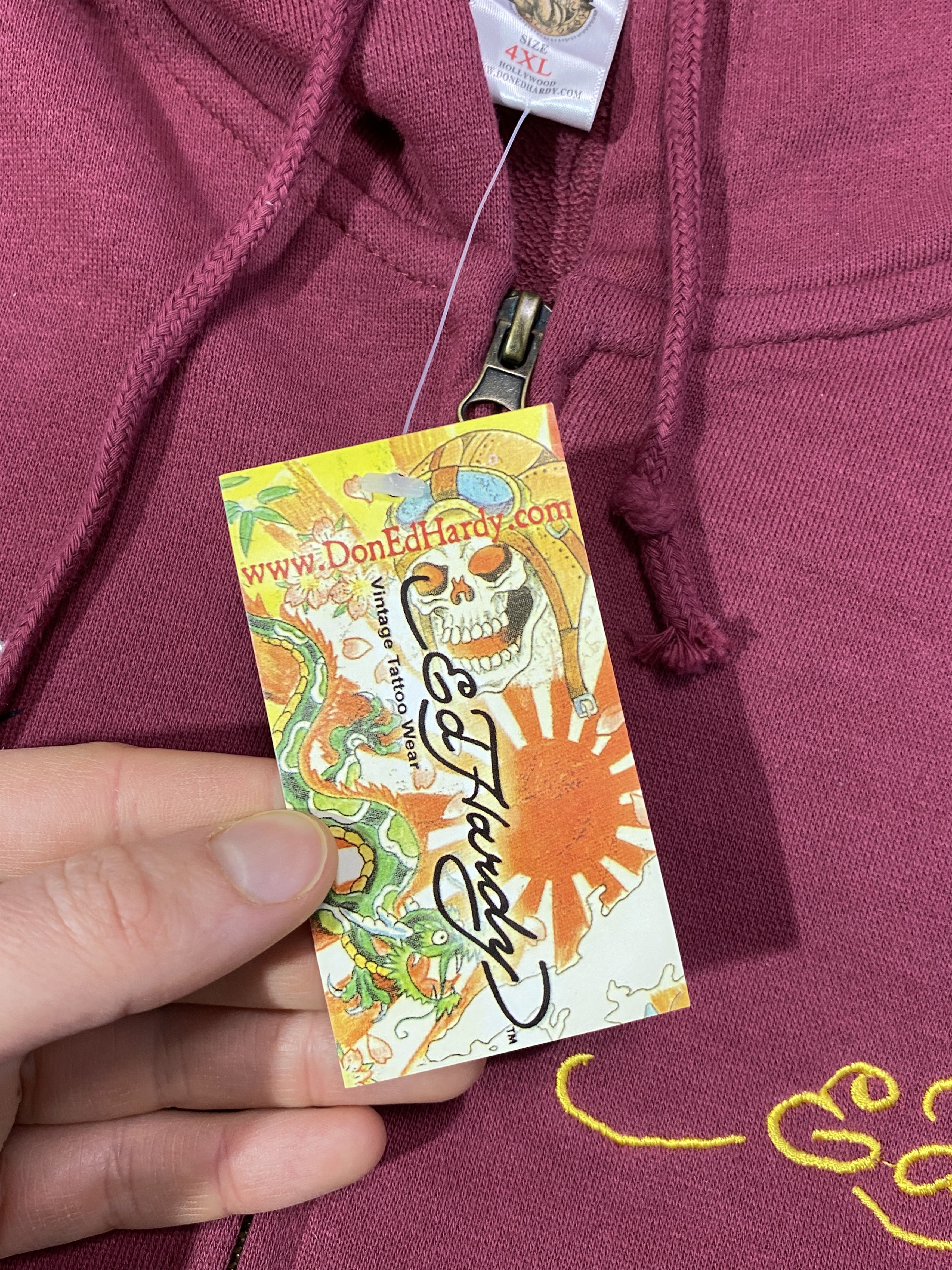 Ed Hardy Vintage Y2K Ed Hardy Big Logo Tattoo Tiger Zip Hoodie Size US XXL / EU 58 / 5 - 7 Thumbnail