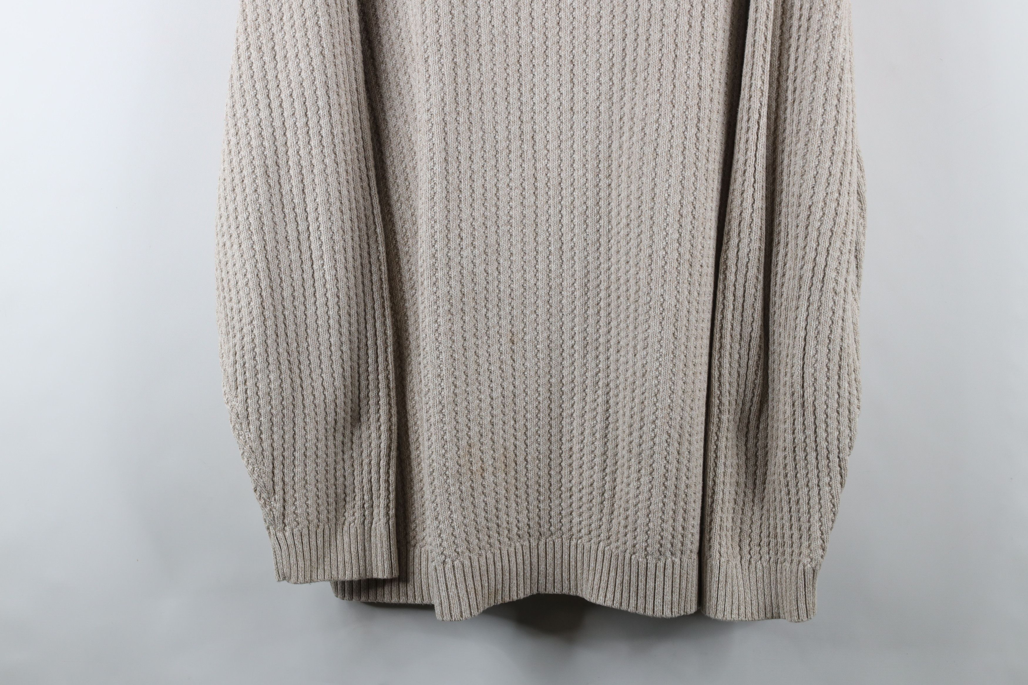 Vintage Eddie Bauer Chunky Cotton Ribbed Knit Sweater Beige