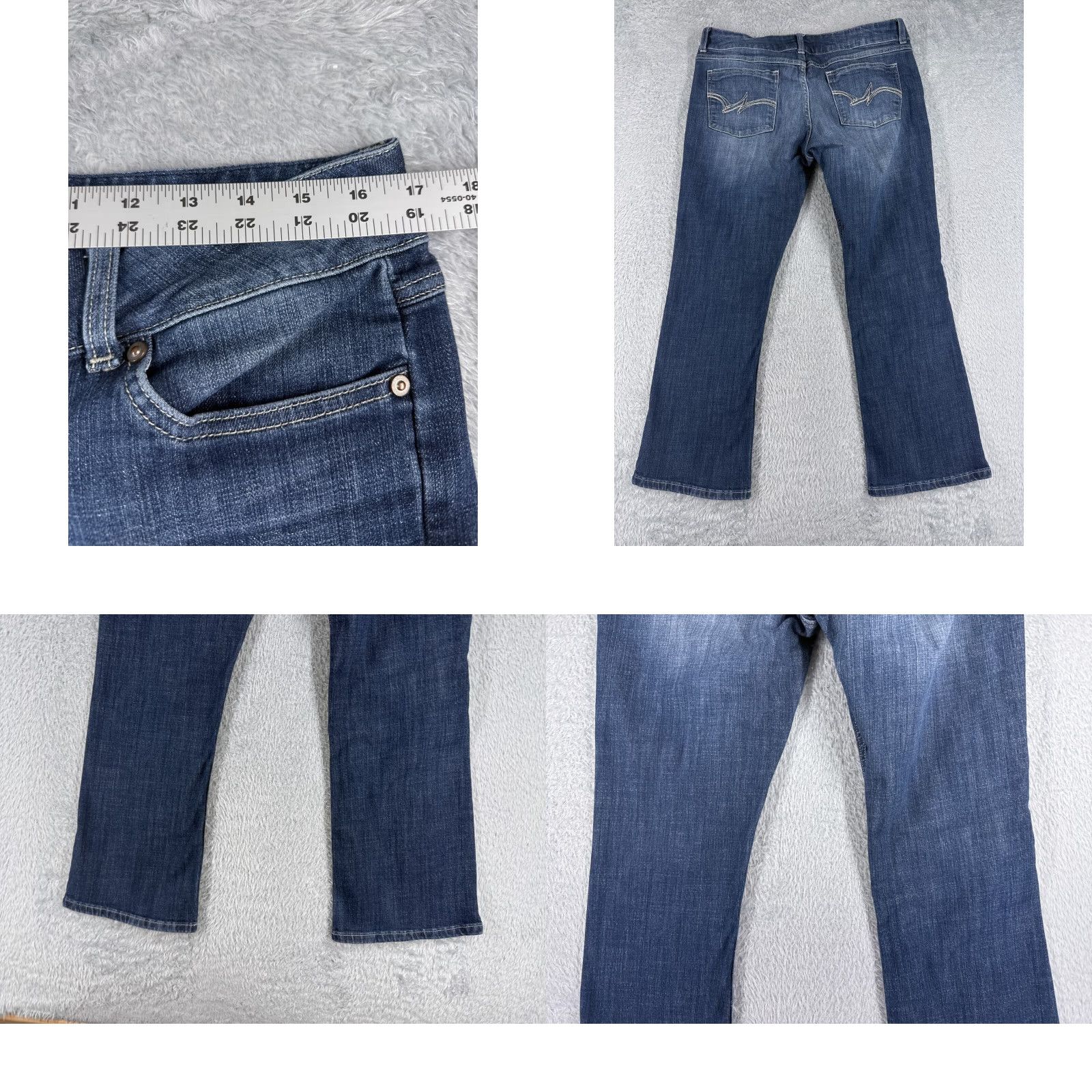 Wrangler Wrangler Jeans Women 13 Blue Denim Bootcut Embroidered Cotton Western 33x27 Regular Inseam 27" Pants 5-Pocket Southwestern Cowboy Designer Mens Size 34" / US 12 / IT 48 - 9 Thumbnail