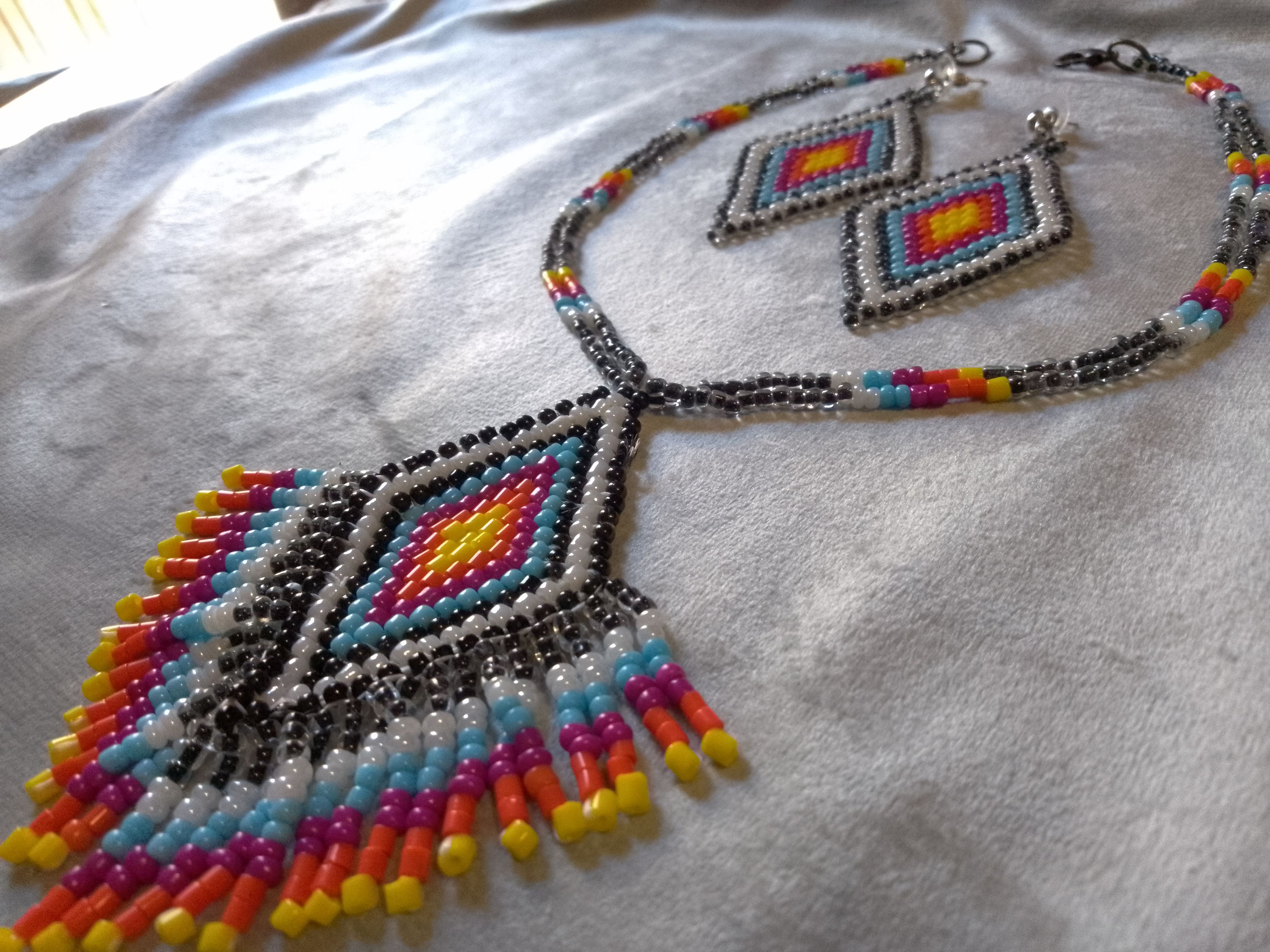 Handmade Necklace Ethnic Native American style Earrings Pendant bangs Size ONE SIZE - 8 Thumbnail