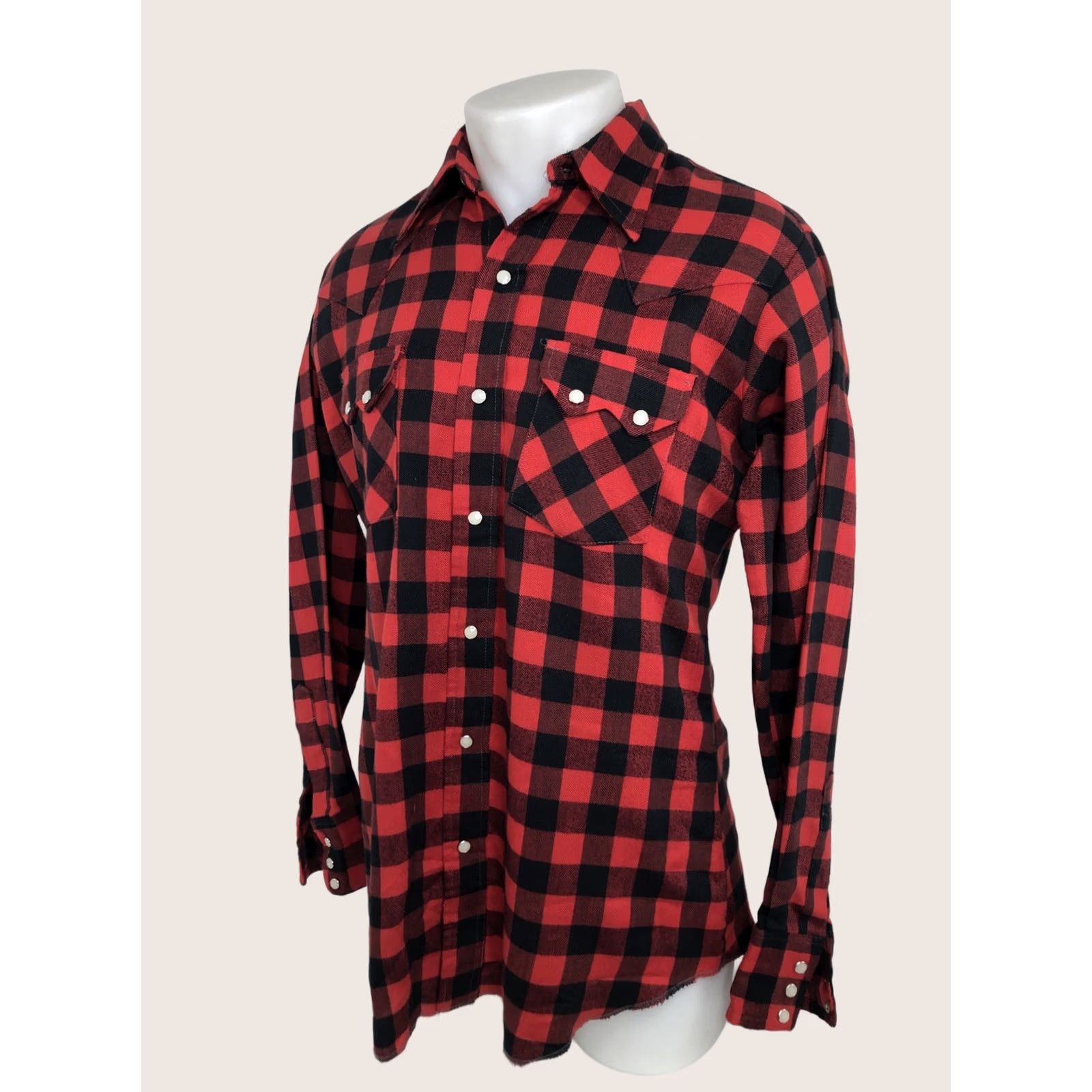 J Brand DEE CEE BRAND Vintage SAWTOOTH Western PEARL SNAP Flannel 15.5/35 Shirt Red Black Mens Long Sleeve Button-Up XS? Size US M / EU 48-50 / 2 - 1 Thumbnail