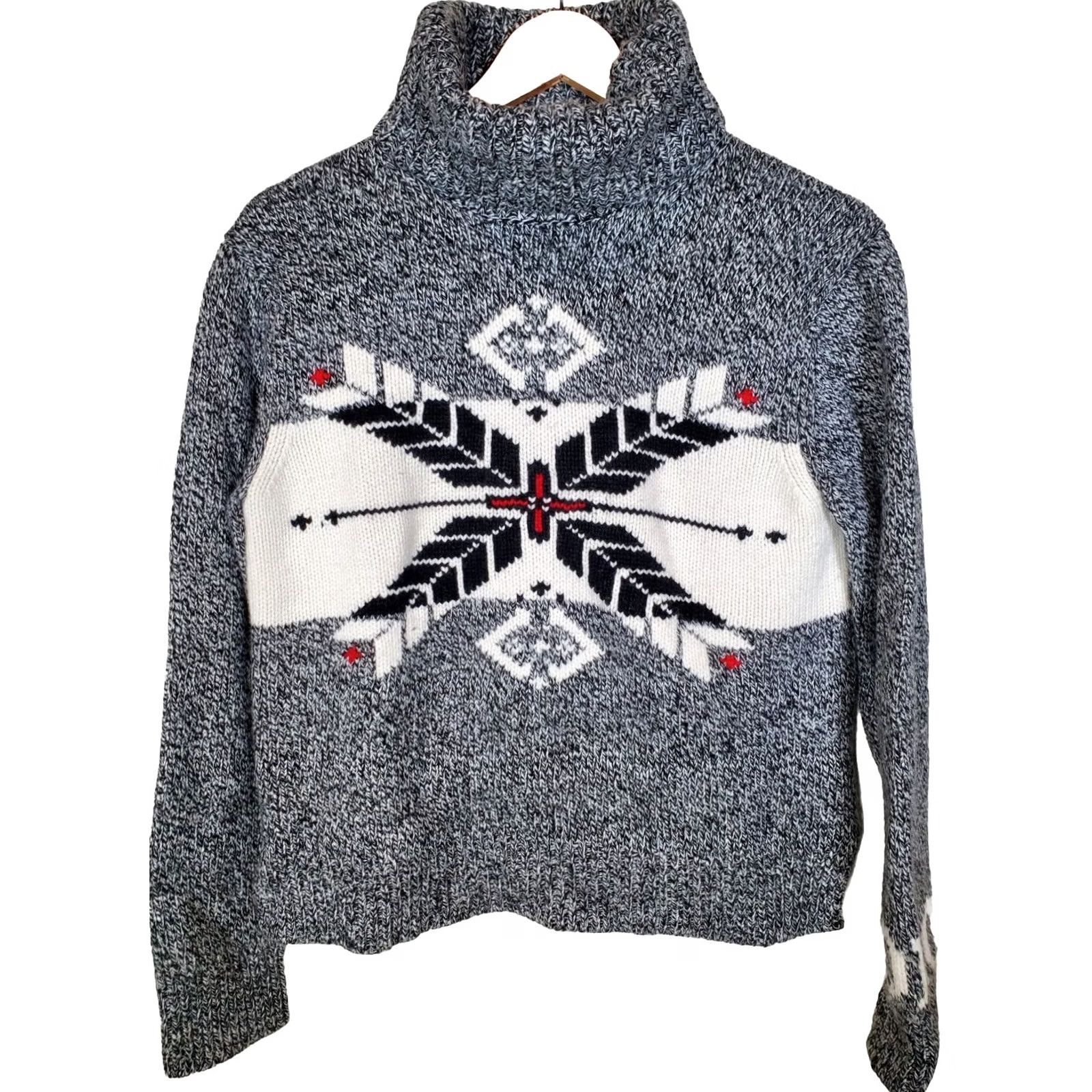 Polo Ralph Lauren POLO Ralph Lauren Sweater Women's Size S Black Ragg Aztec Southwestern Roll Neck Size S / US 4 / IT 40 - 2 Thumbnail