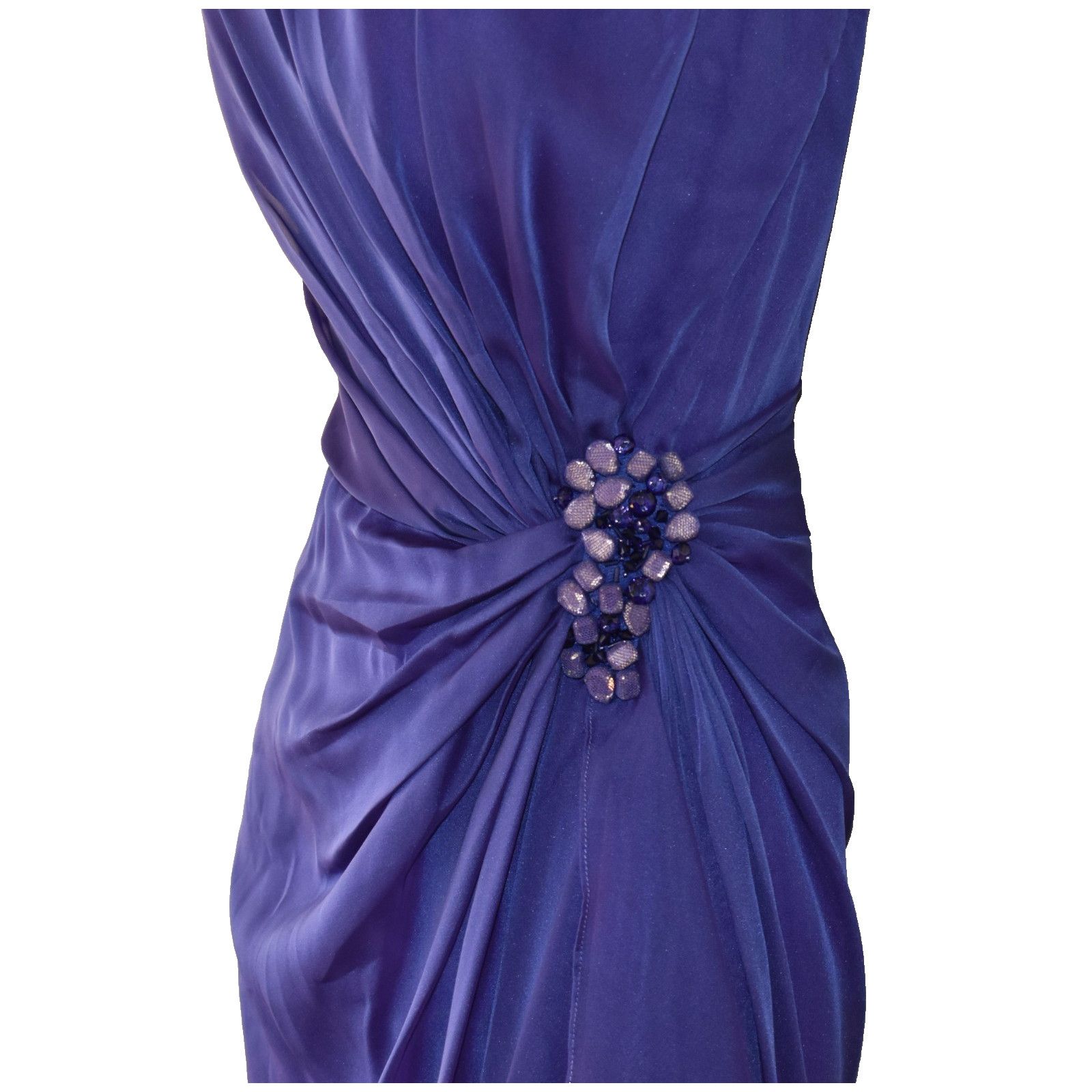 Tadashi Shoji TADASHI SHOJI Purple Beaded Detail Long Evening Dress Sz 4 Size S / US 4 / IT 40 - 5 Thumbnail