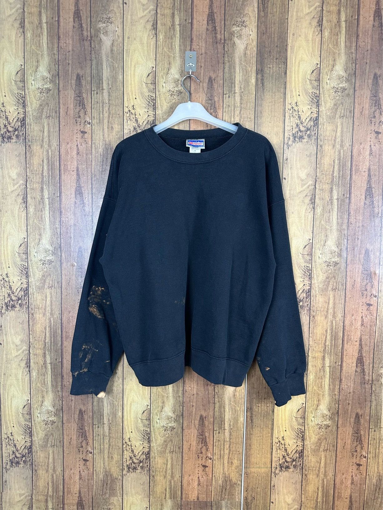 Hanes × Vintage Vintage Hanes 80s Crewneck Faded Painted Sweatshirt A299 Size US L / EU 52-54 / 3 - 1 Thumbnail