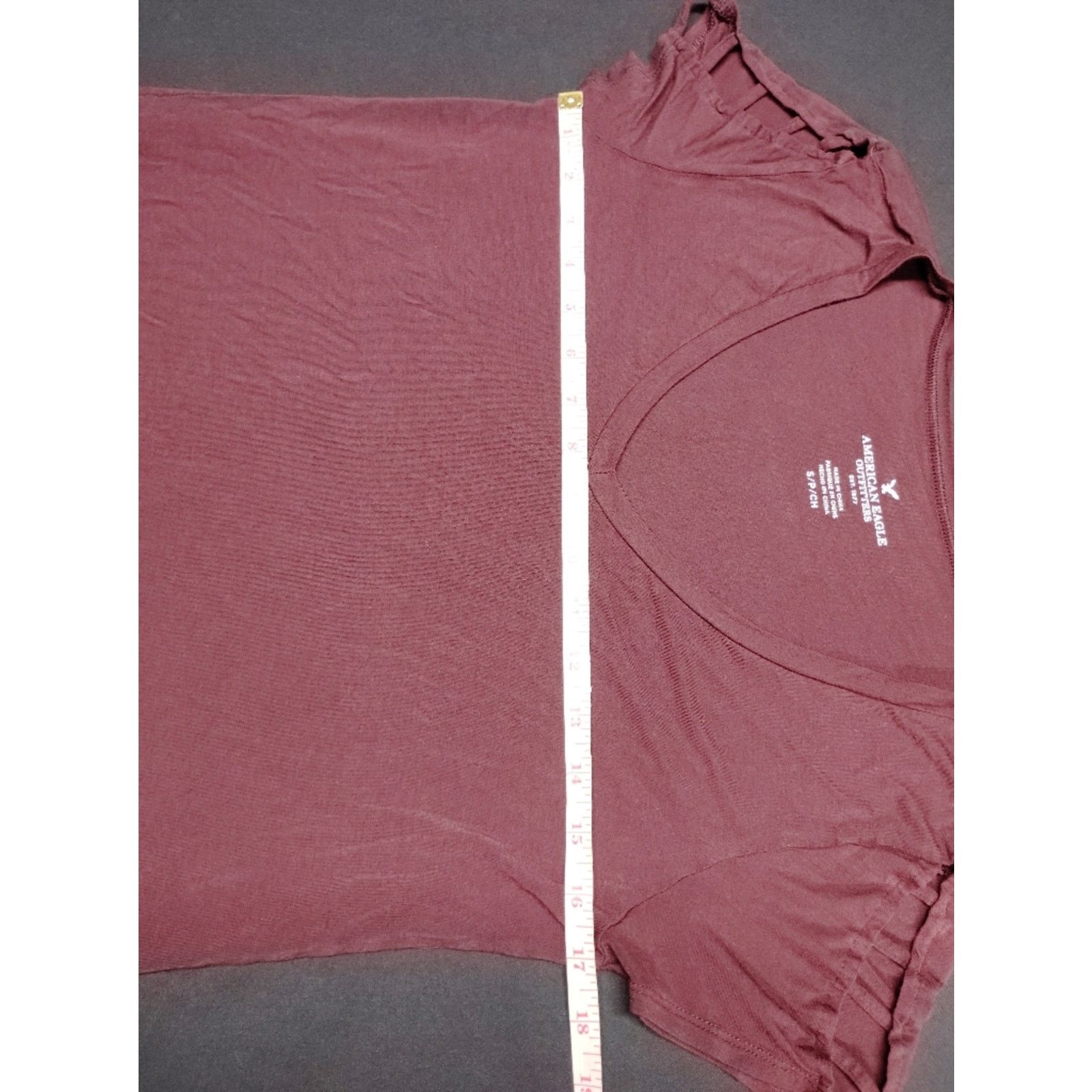 American Eagle Outfitters American Eagle Outfitters Mauve V-Neck With Strappy Sleeves Size S / US 4 / IT 40 - 6 Thumbnail