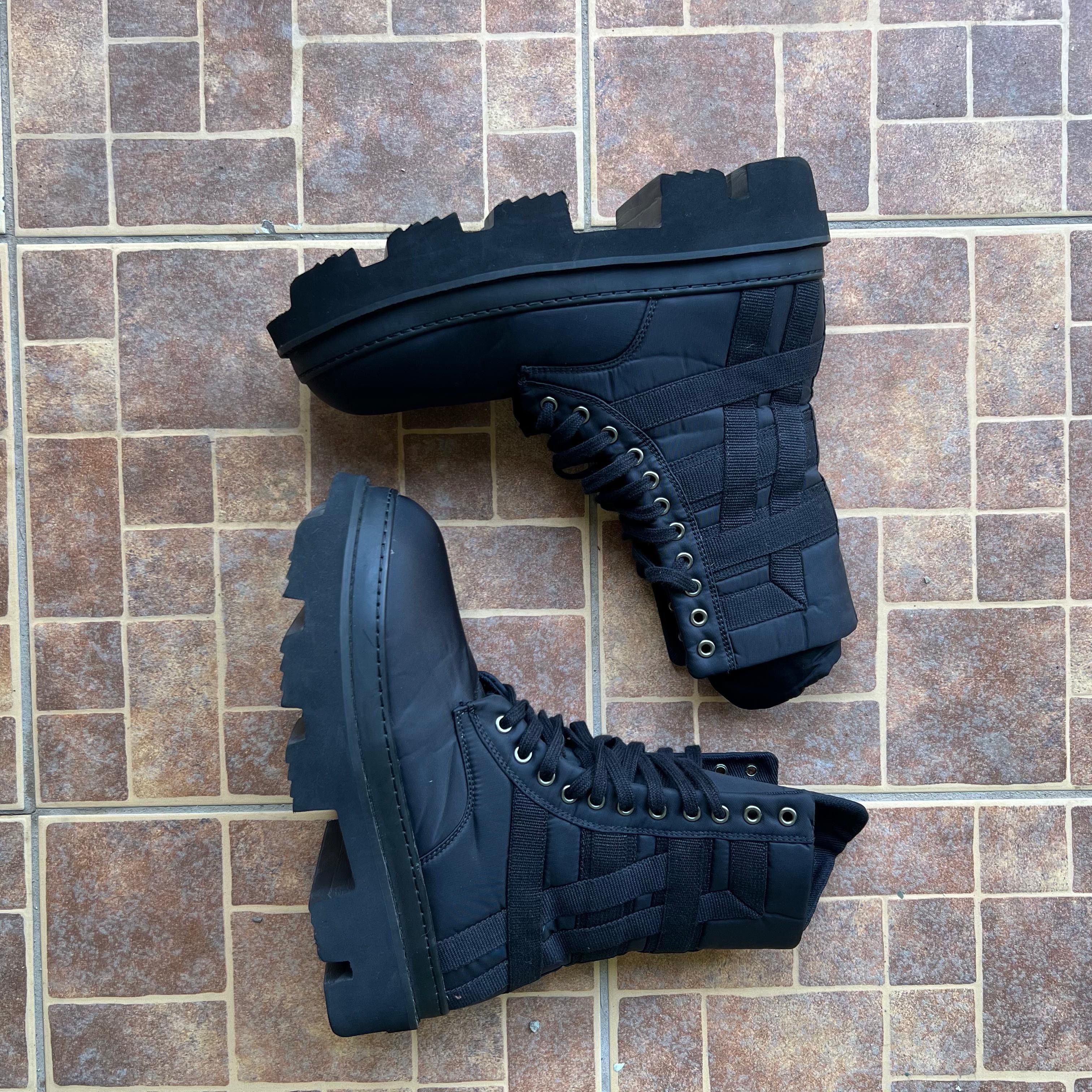 Rick Owens Drkshdw Rick Owens Drkshdw Army Abstract Boots Black