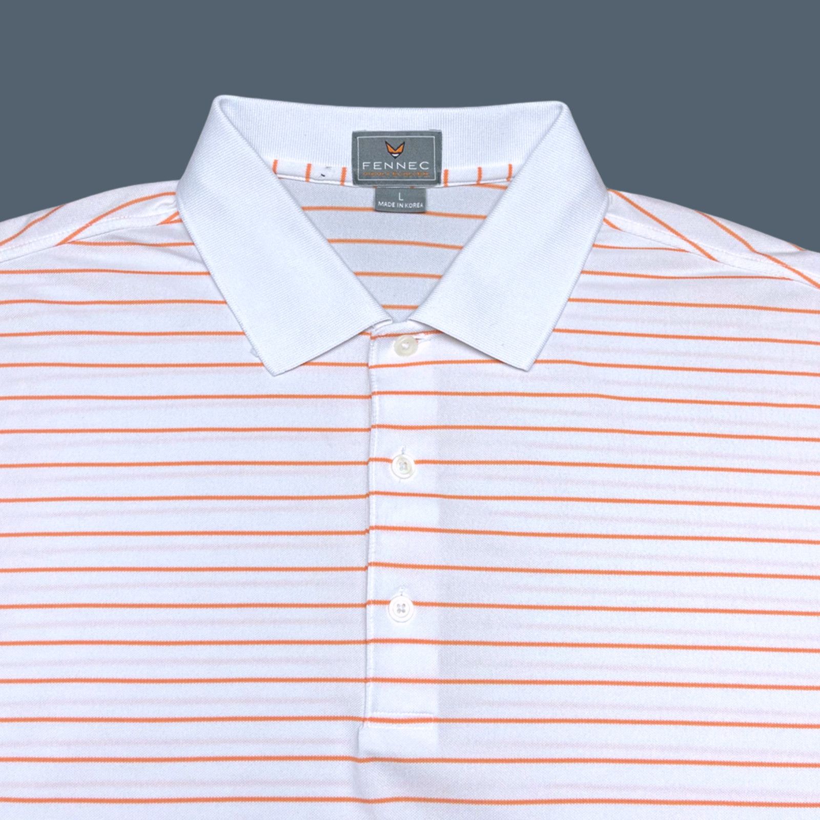 Other Fennec Golf Polo SS Mens White/Orange EUC Size L Size US L / EU 52-54 / 3 - 6 Thumbnail