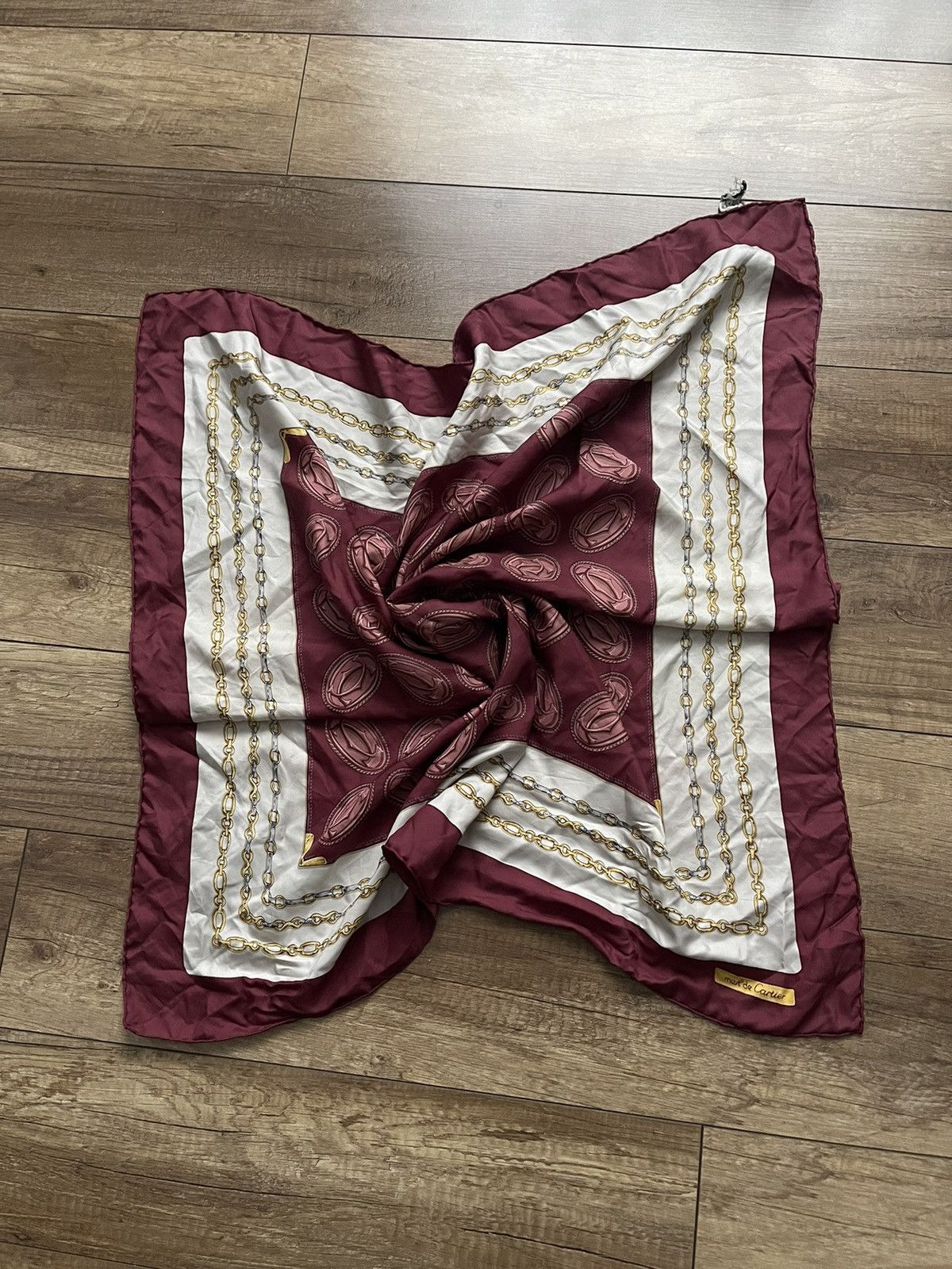Cartier Must de Cartier Vintage Silk Scarf 90s Italy Size ONE SIZE - 12 Thumbnail