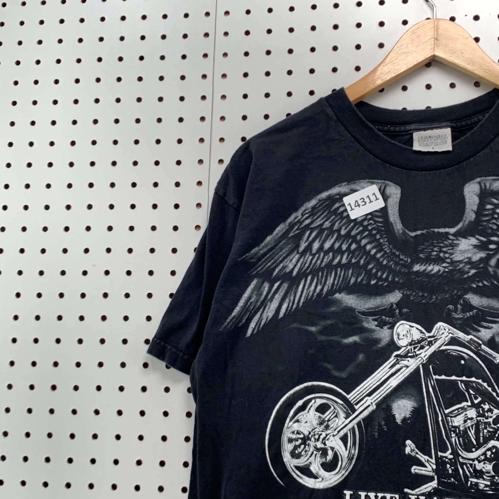 Vintage VINTAGE National Heritage Eagle Motorcycle Live Hard Ride Hard Black Short Sleeve Shirt Size US L / EU 52-54 / 3 - 4 Thumbnail