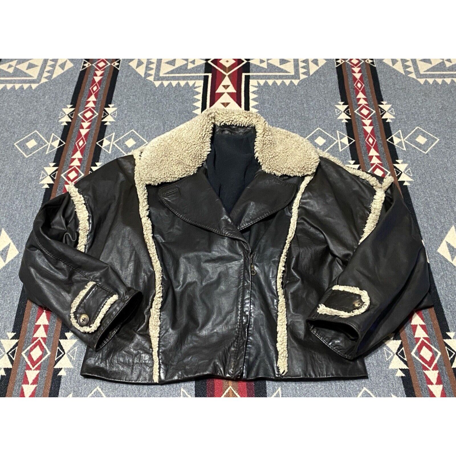 image of Vintage Derishow Group Sanfa Faux Fur Bomber Sherpa Jacket Coat Size 1 M/l Womens Zip T70 in White