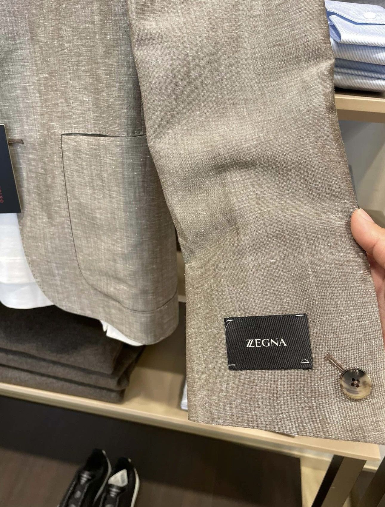 Ermenegildo Zegna × Z Zegna Zegna linen blazer casual kaki Size 48R - 4 Thumbnail