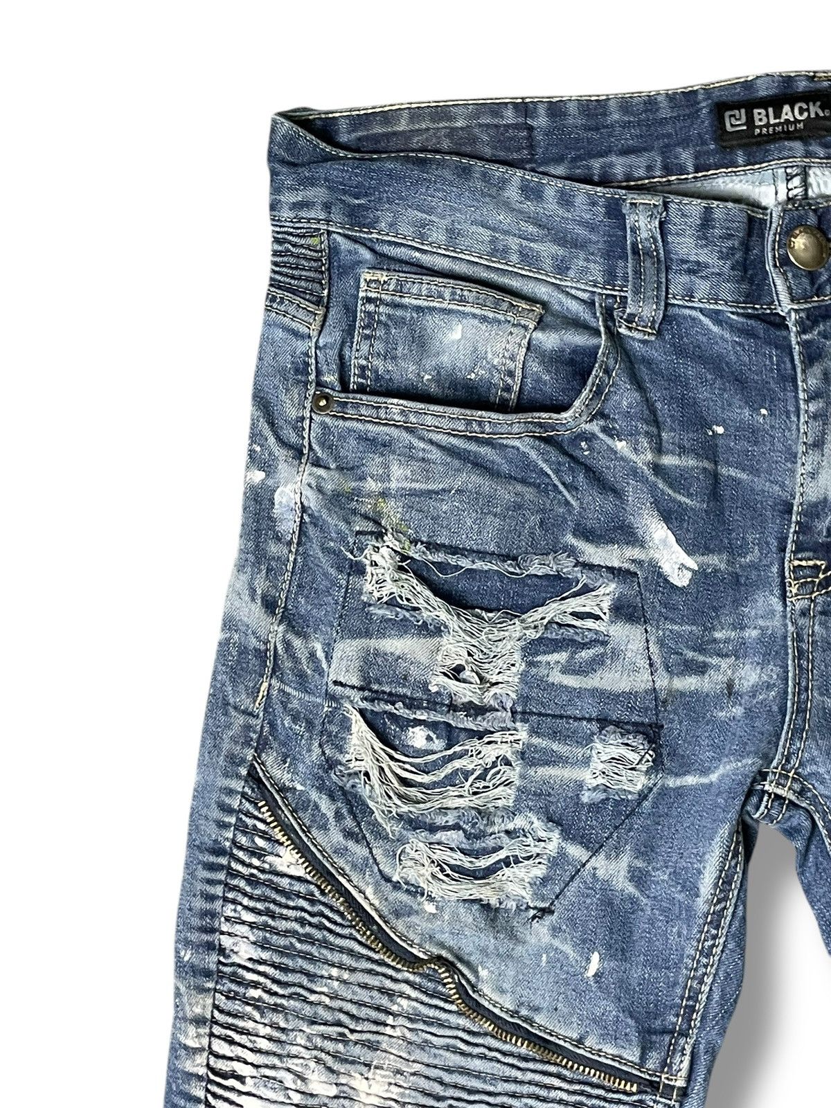 Vintage CJ Black Premium Distressed Ripped Denim Jeans (53) Size US 31 - 6 Thumbnail