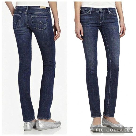 AG Adriano Goldschmied AG Jeans Dark Wash Ballad Slim Boot Cut Jeans - 32-34" Size 33" - 1 Thumbnail