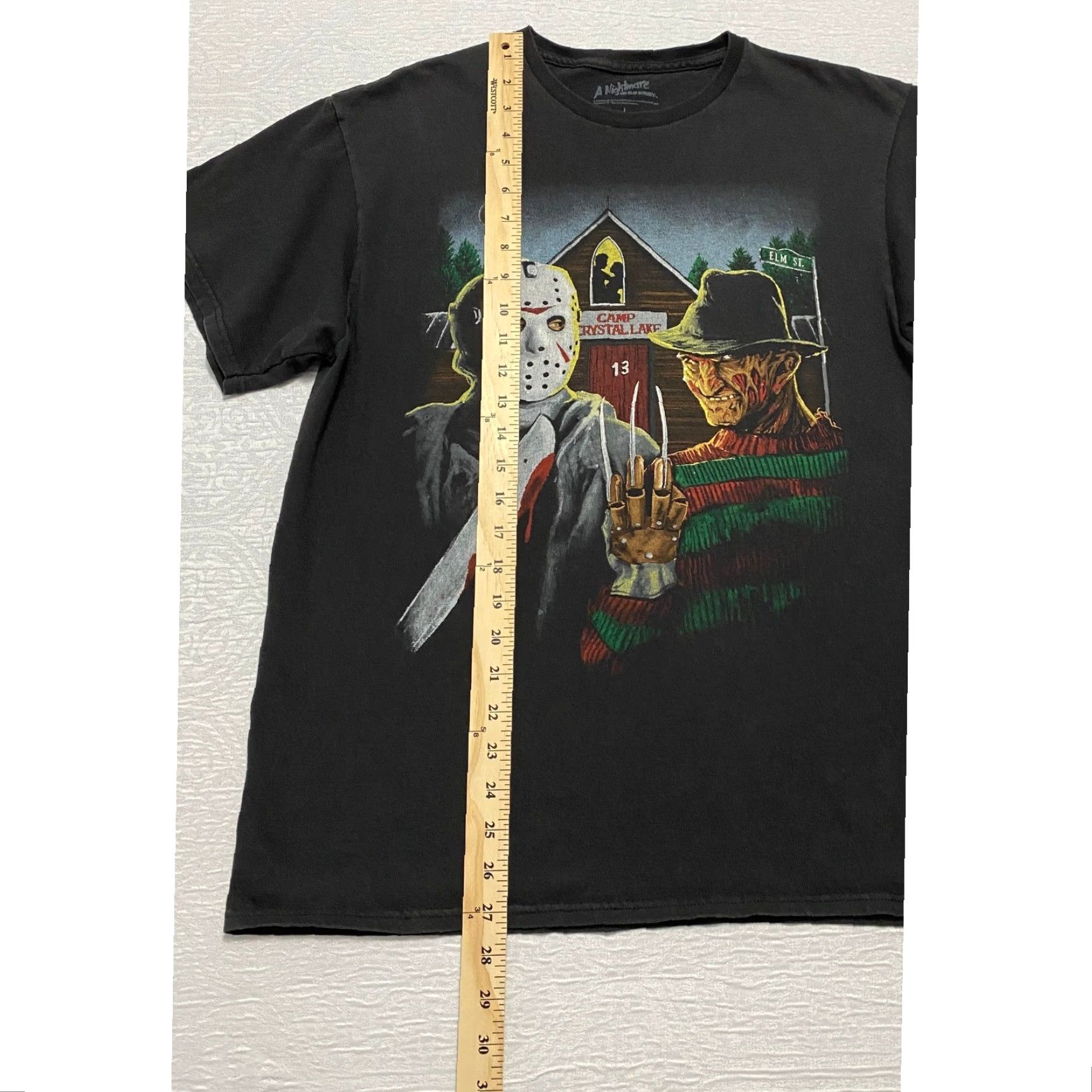 Vintage A Nightmare on Elm Street Freddy Krueger Jason Voorhees Graphic T Shirt Men L Black Crew Neck Short Sleeve Cotton Vintage No Size US L / EU 52-54 / 3 - 4 Thumbnail