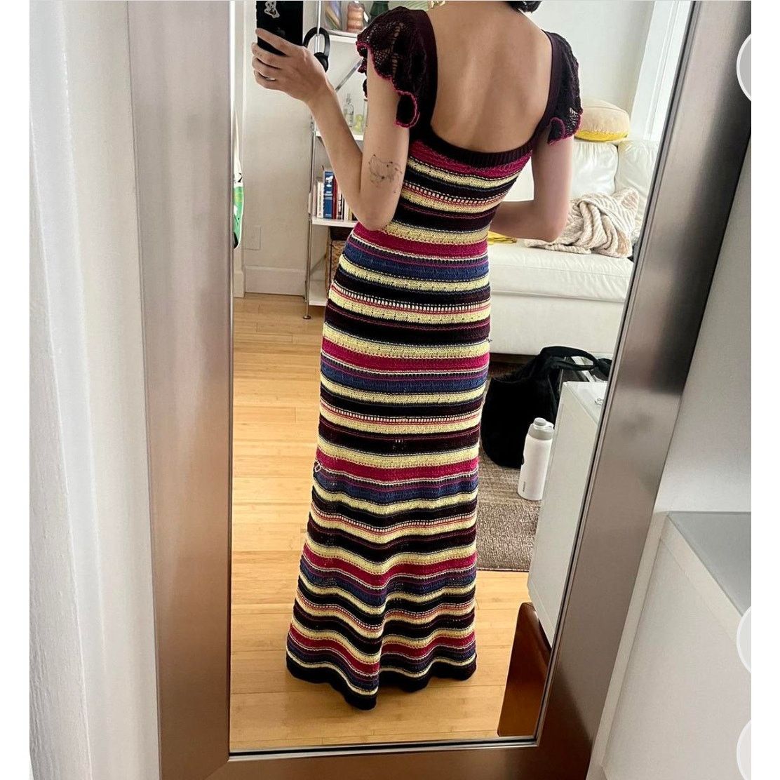 Zara ZARA LONG CROCHET DRESS MULTICOLORED Size M / US 6-8 / IT 42-44 - 5 Thumbnail