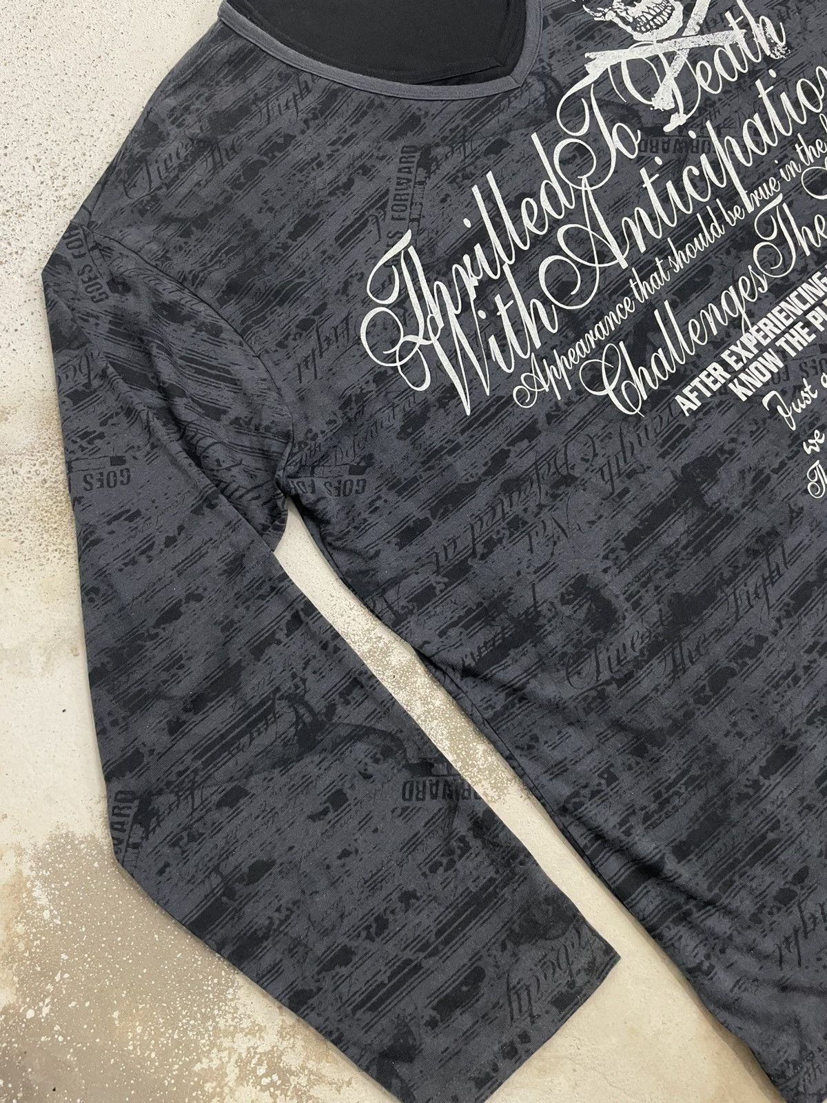 Hysteric Glamour Timestep Layer Y2K Emo Skull Affliction Wording Size US XXL / EU 58 / 5 - 6 Thumbnail