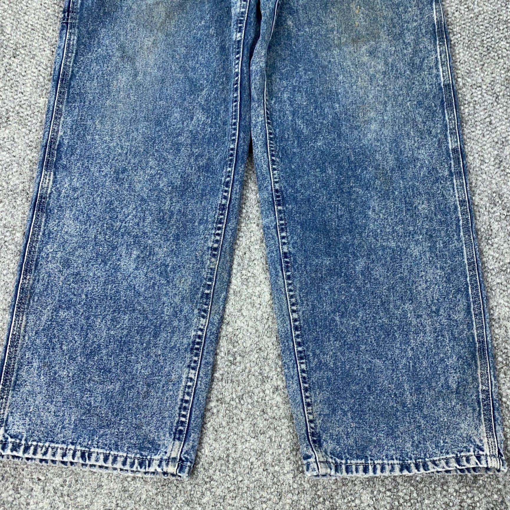 Lee VTG Lee Jeans Carpenter Mens 38x32 Blue Acid Wash Baggy Loose USA Denim 5-Pocket 80s 90s Grunge Retro Short? Size US 42 / EU 58 - 7 Thumbnail