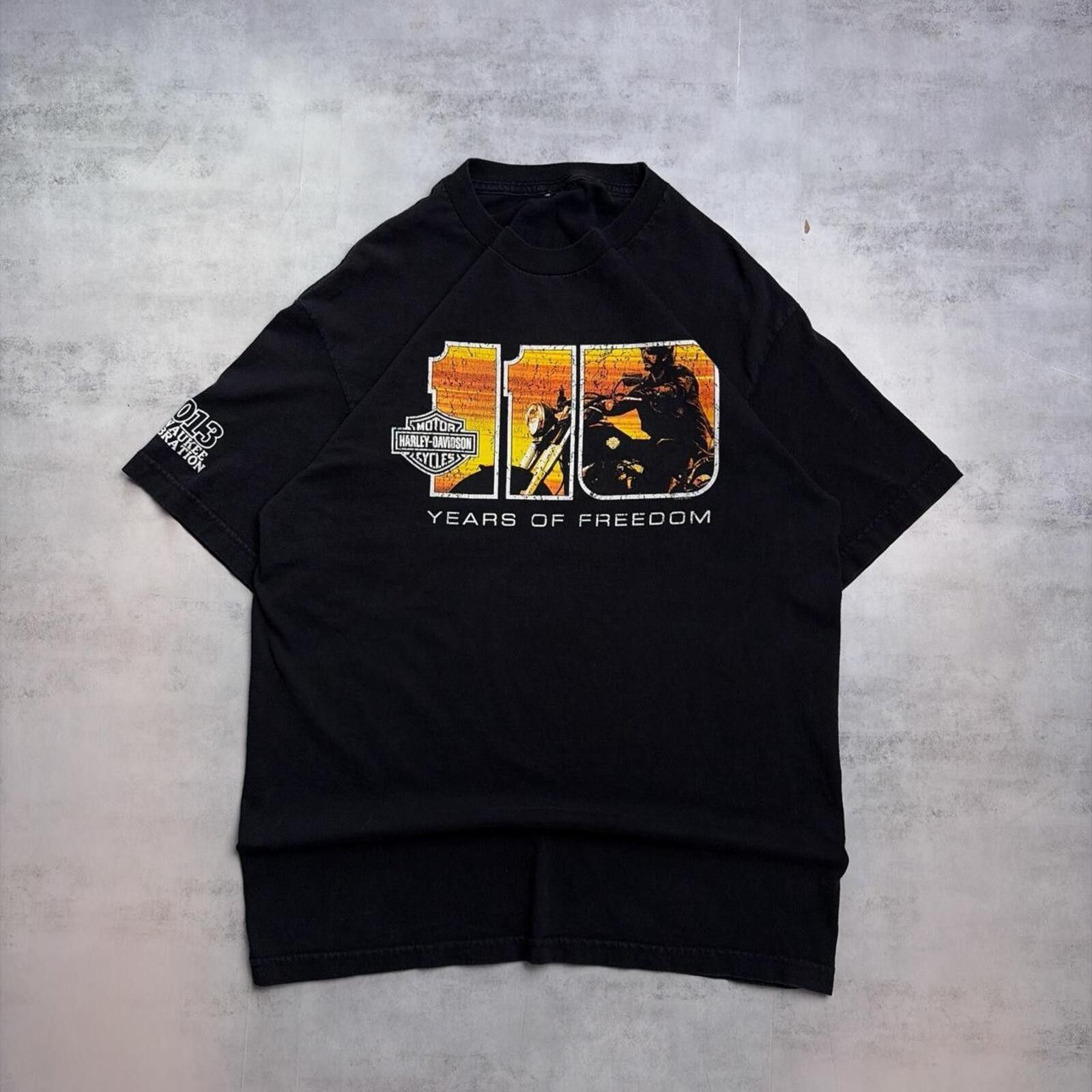 Harley Davidson Y2K Black Harley Davidson Anniversary Grunge Biker T-Shirt Size US L / EU 52-54 / 3 - 1 Thumbnail