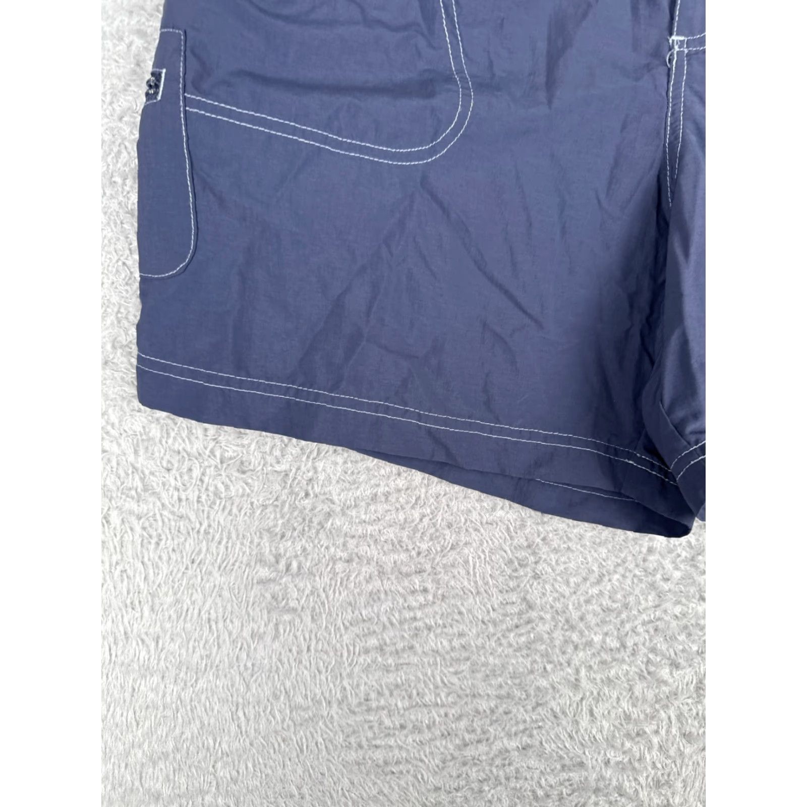 Vintage VINTAGE Columbia Women's Cargo Shorts Large Blue Sandy River Nylon Elastic Waist 34x6, Activewear Casual Travel Workout Size 36" / US 14 / IT 50 - 3 Thumbnail