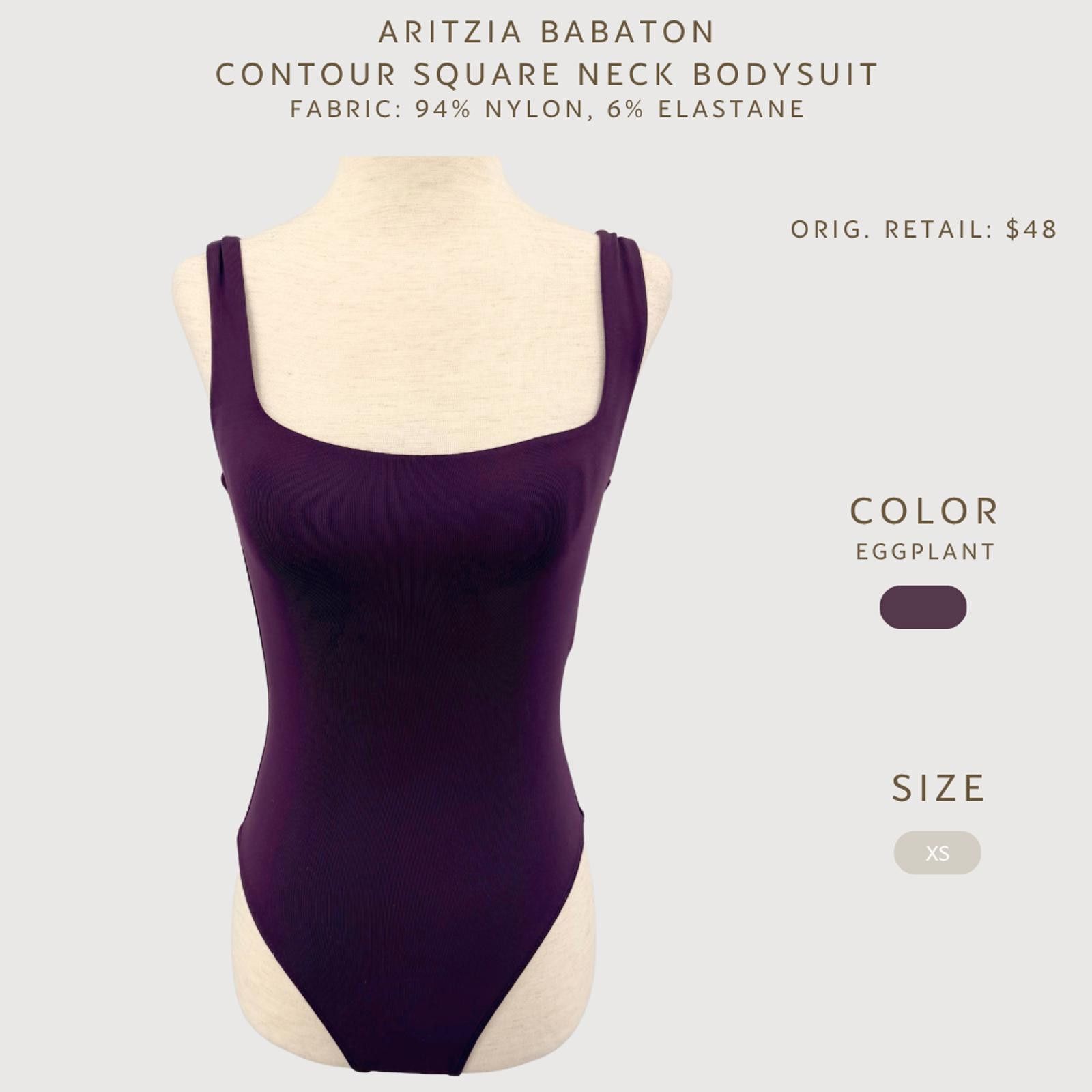 Other Aritzia Babaton Contour Square Neck Bodysuit Eggplant XS Size ONE SIZE - 2 Thumbnail
