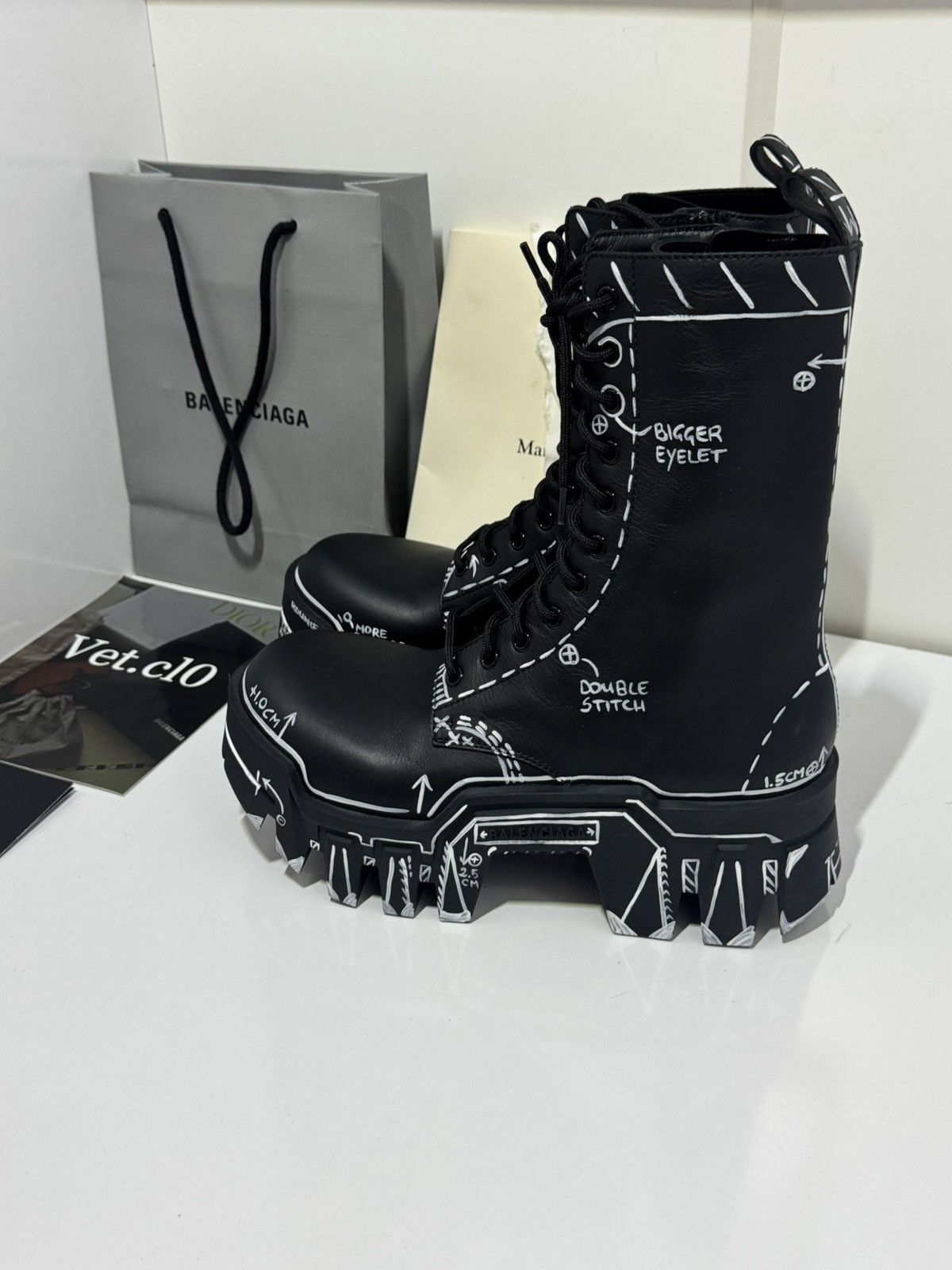 Balenciaga ✅Balenciaga bulldozer boots lace up marker 39-41 Size US 8 / EU 41 - 2 Thumbnail