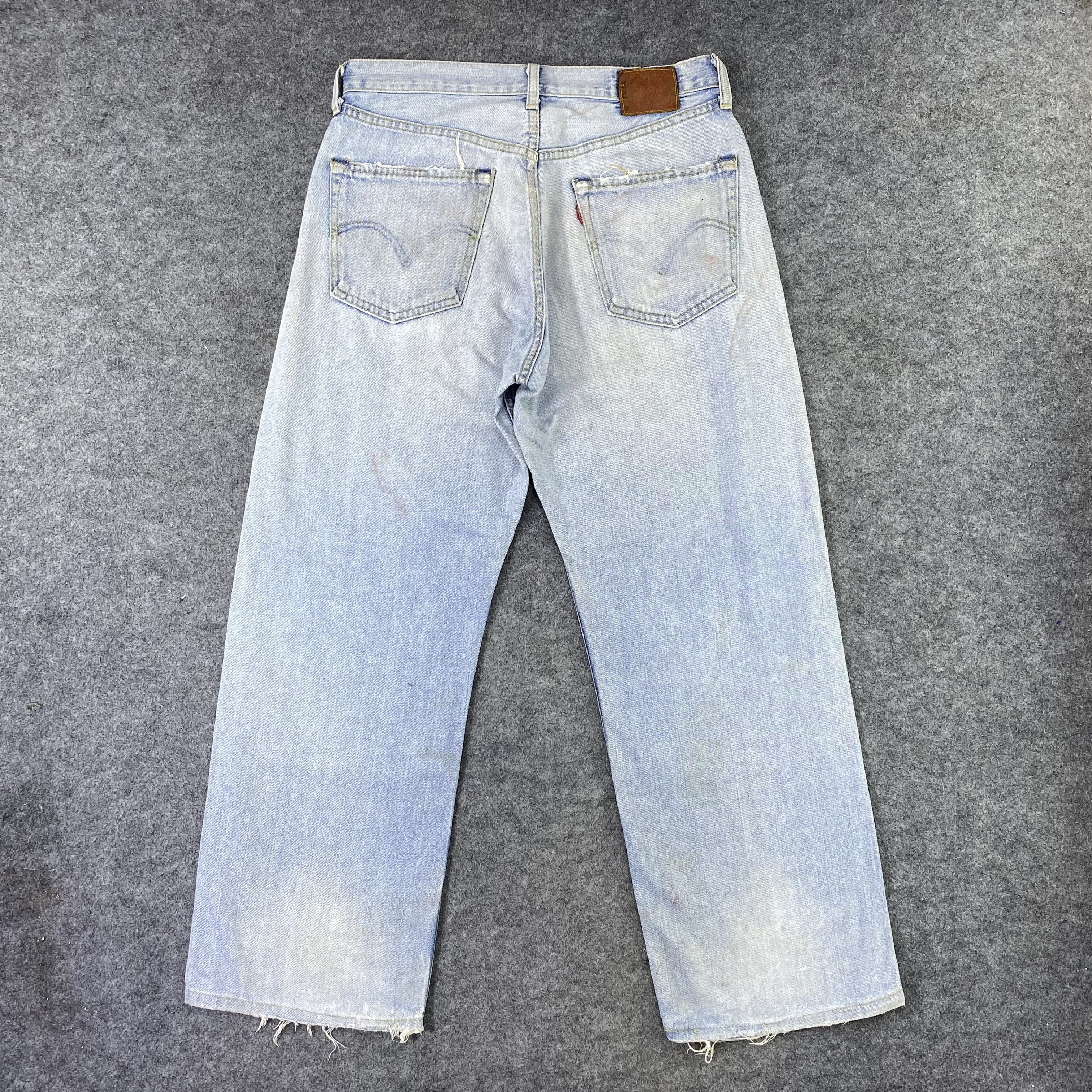 Jean × Levi's Vintage Levi's 504 Distress Blue Wash Jeans - J1150 Size US 32 / EU 48 - 3 Thumbnail
