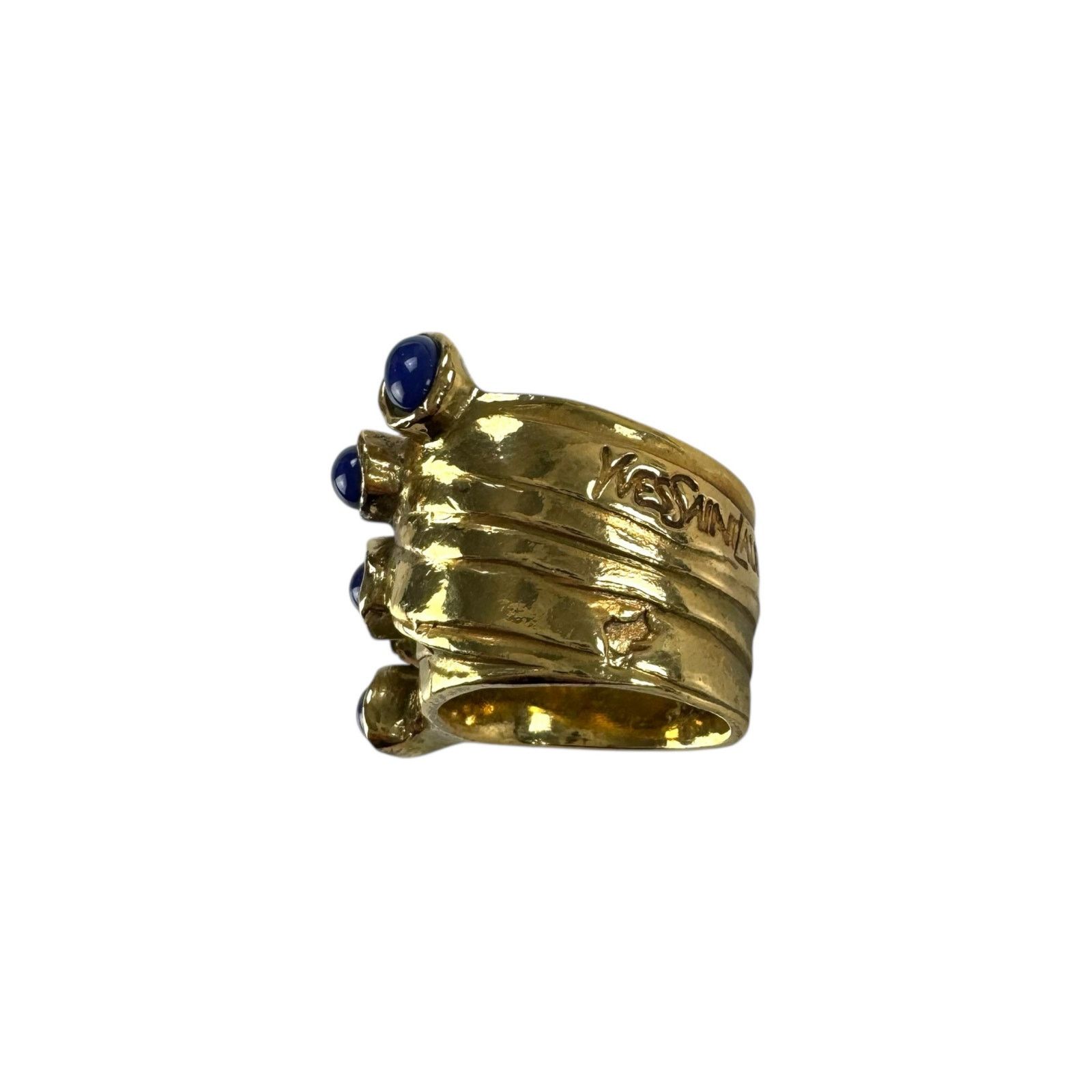 Yves Saint Laurent YSL Vintage Blue Stone Ring Size ONE SIZE - 8 Thumbnail