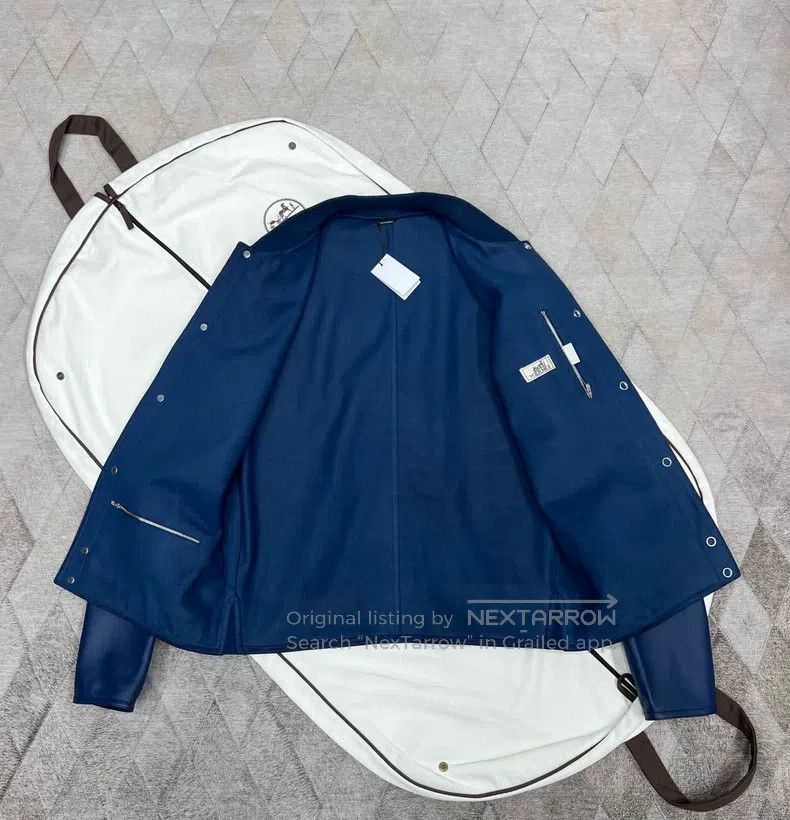 Hermes Hermes Autumn and Winter Metal扣 Baseball Jacket Leather Ja Size US M / EU 48-50 / 2 - 6 Thumbnail