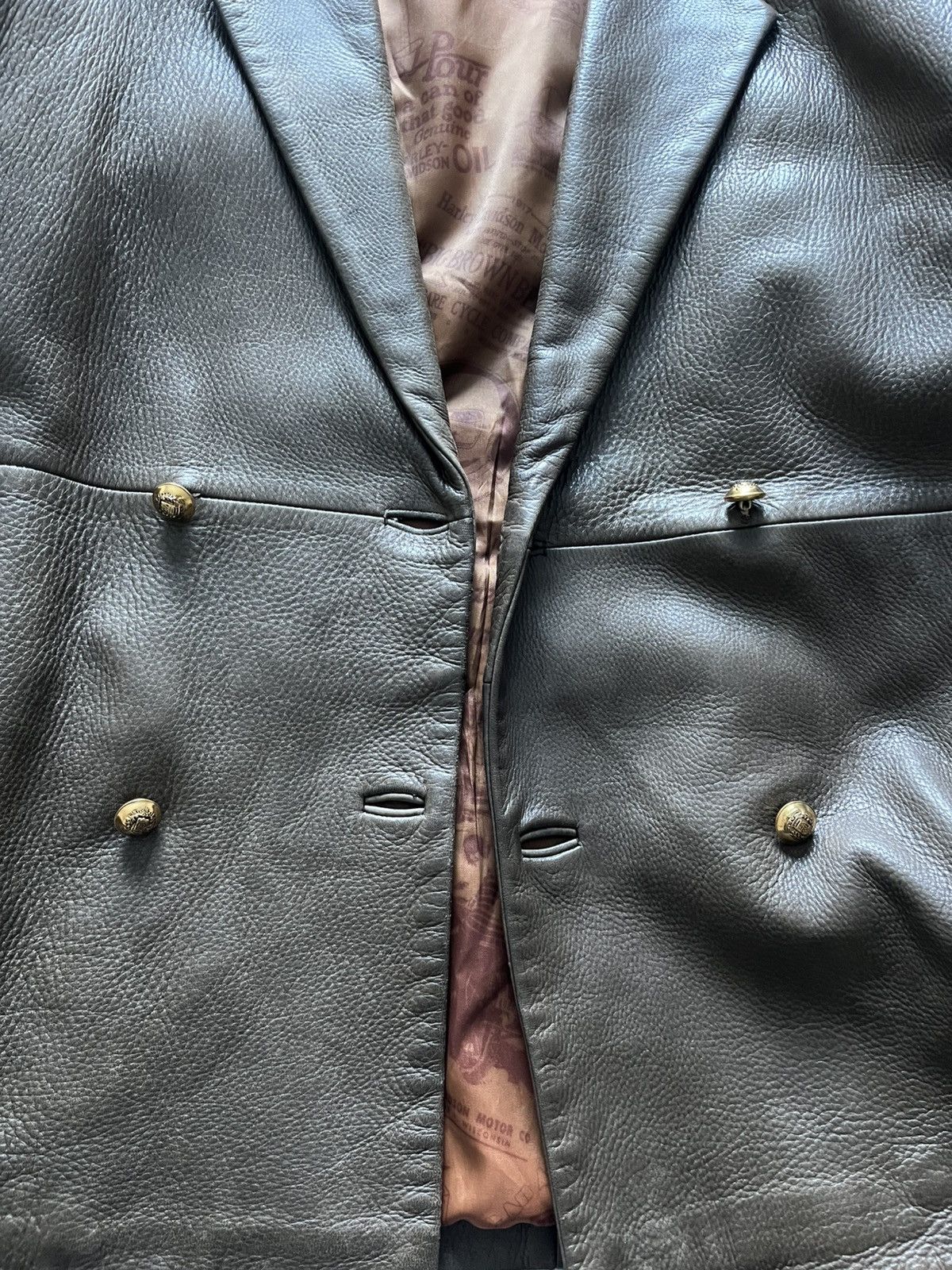 Harley Davidson Vintage Harley Davidson Double Breasted Leather Jacket Size US L / EU 52-54 / 3 - 10 Thumbnail