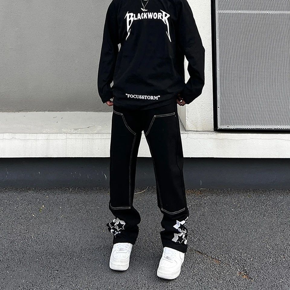 Japanese Brand × Vintage Graphic Jeans Men Y2k Flower Vaqueros Trousers Embroidery Size US 32 / EU 48 - 4 Thumbnail
