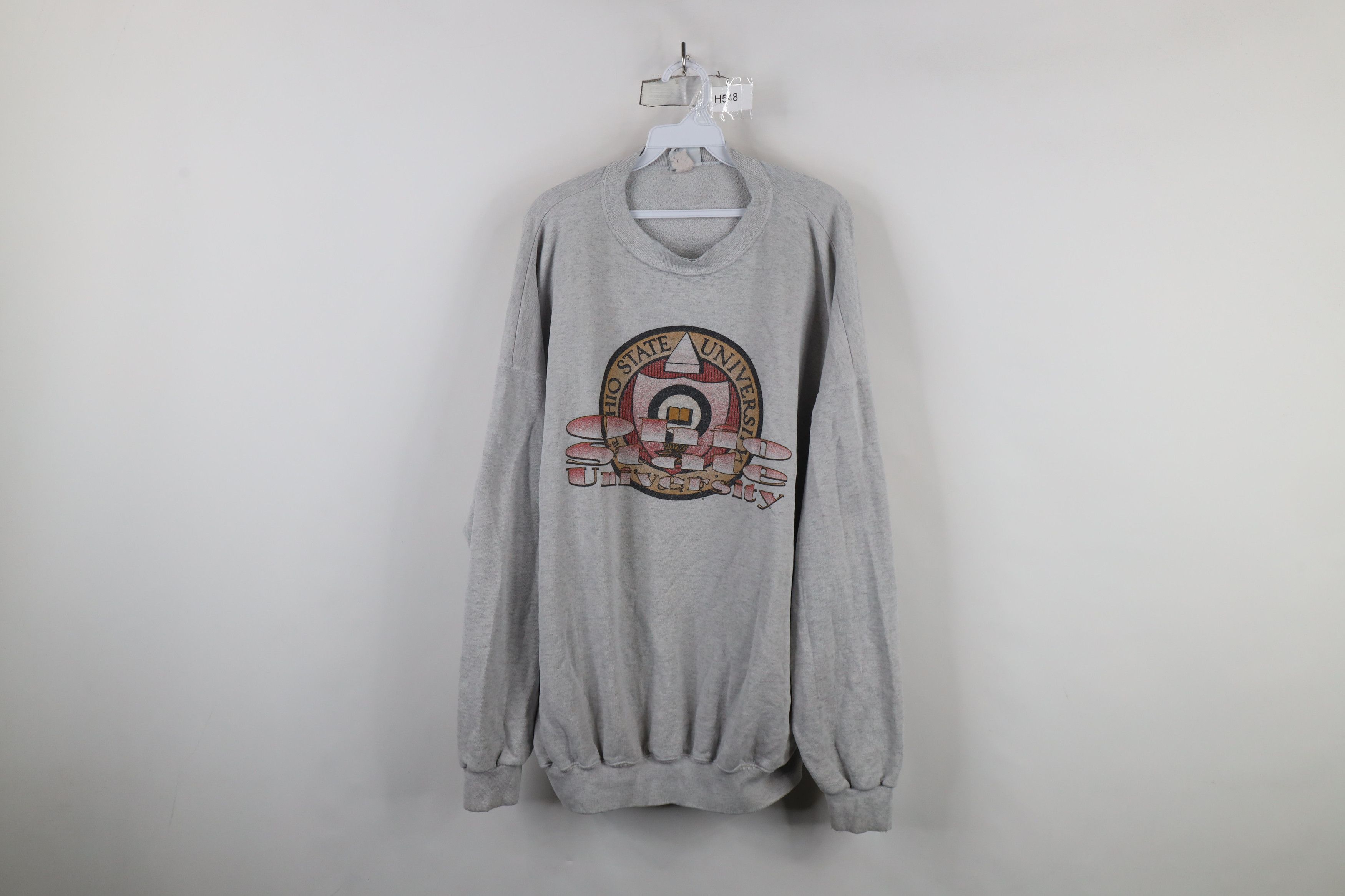 Vintage Vintage 90s Thin Ohio State University Sweatshirt Gray USA Size US XXL / EU 58 / 5 - 1 Thumbnail
