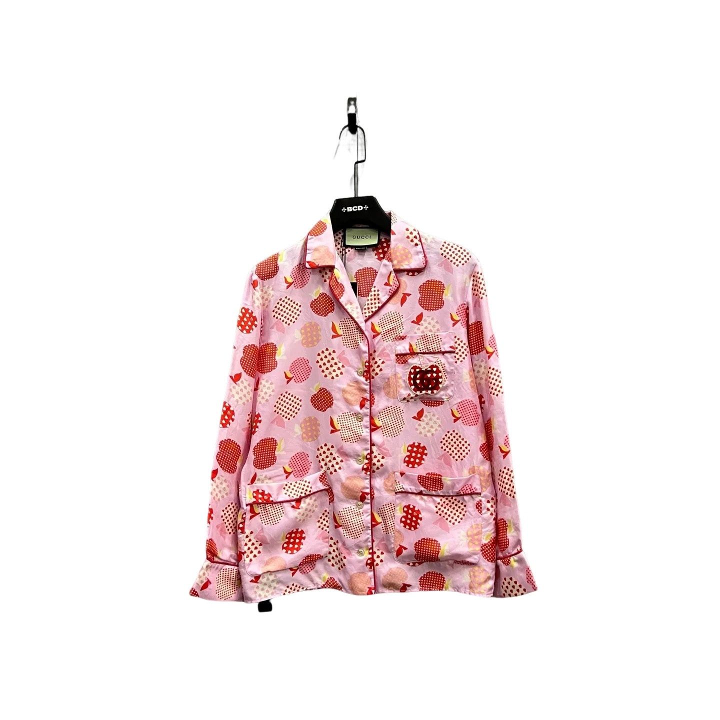 Gucci Gucci Heart Apple Print Silk Shirt Size 40 Size S / US 4 / IT 40 - 1 Thumbnail