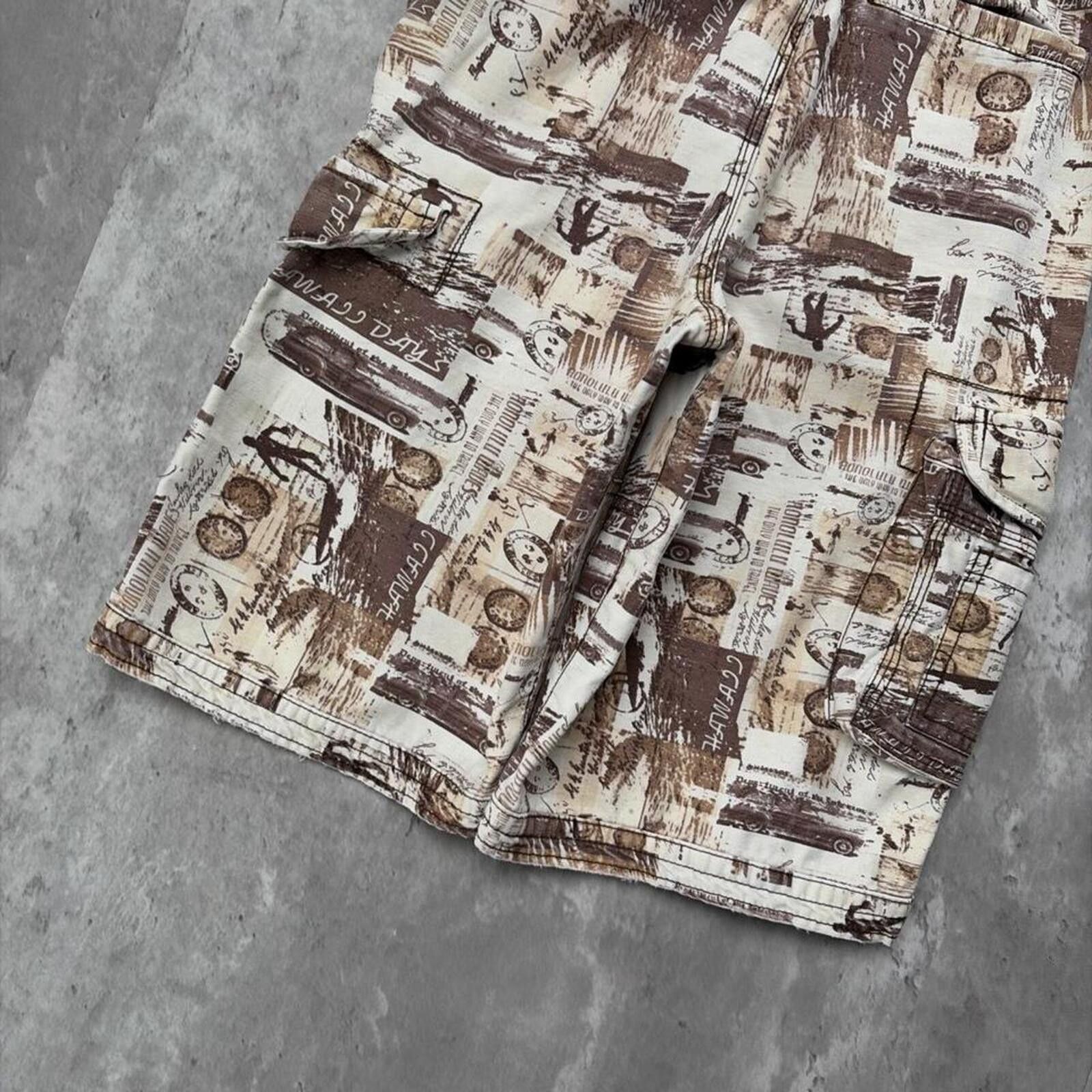 Faded Glory Y2K Brown Faded Glory Grunge Surf Baggy Cargo Shorts Size 42" / US 20 - 4 Thumbnail
