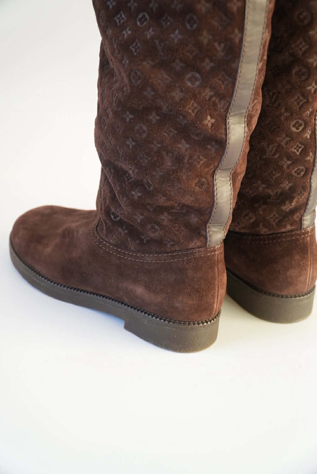 Louis Vuitton Louis Vuitton Brown Monogram Suede Moto Boots Size US 6 / IT 36 - 6 Thumbnail