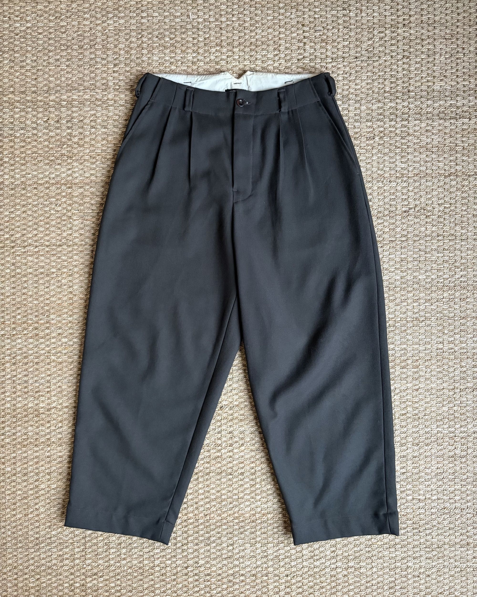 Evan Kinori Dark Brown Worsted Wool Two Pleat Pants Size US 32 / EU 48 - 1 Thumbnail