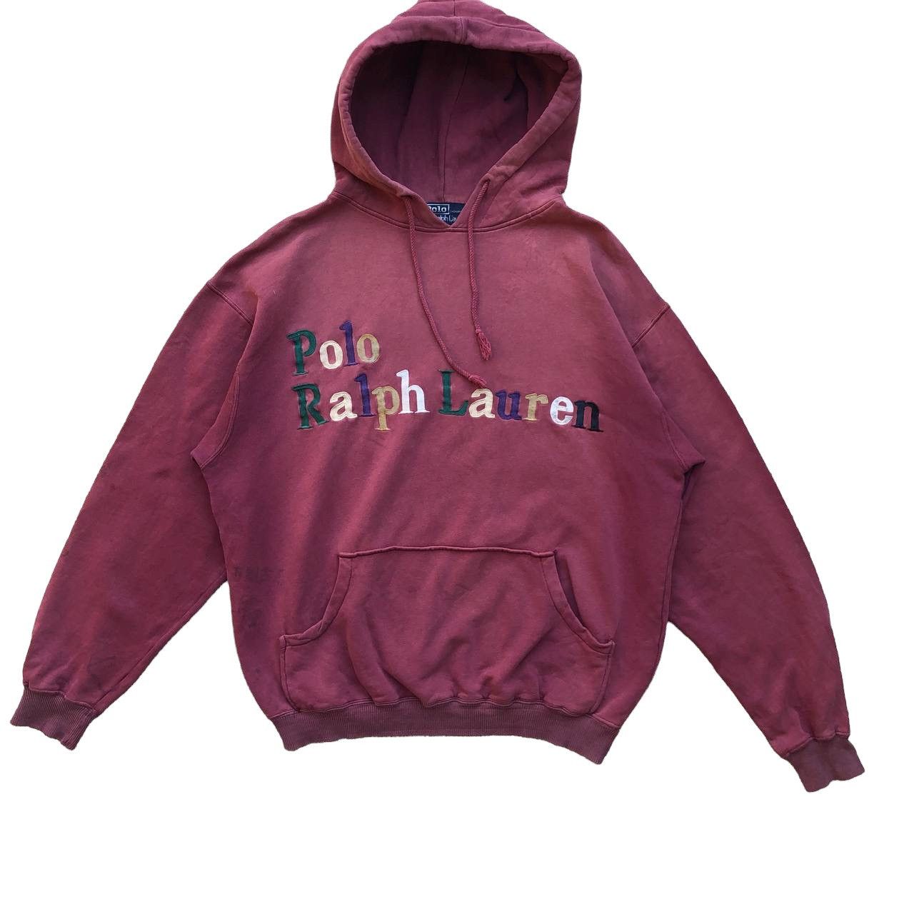 Polo Ralph Lauren × Vintage VINTAGE POLO RALPH LAUREN SPELLOUT WORN HOODIE Size US L / EU 52-54 / 3 - 1 Thumbnail