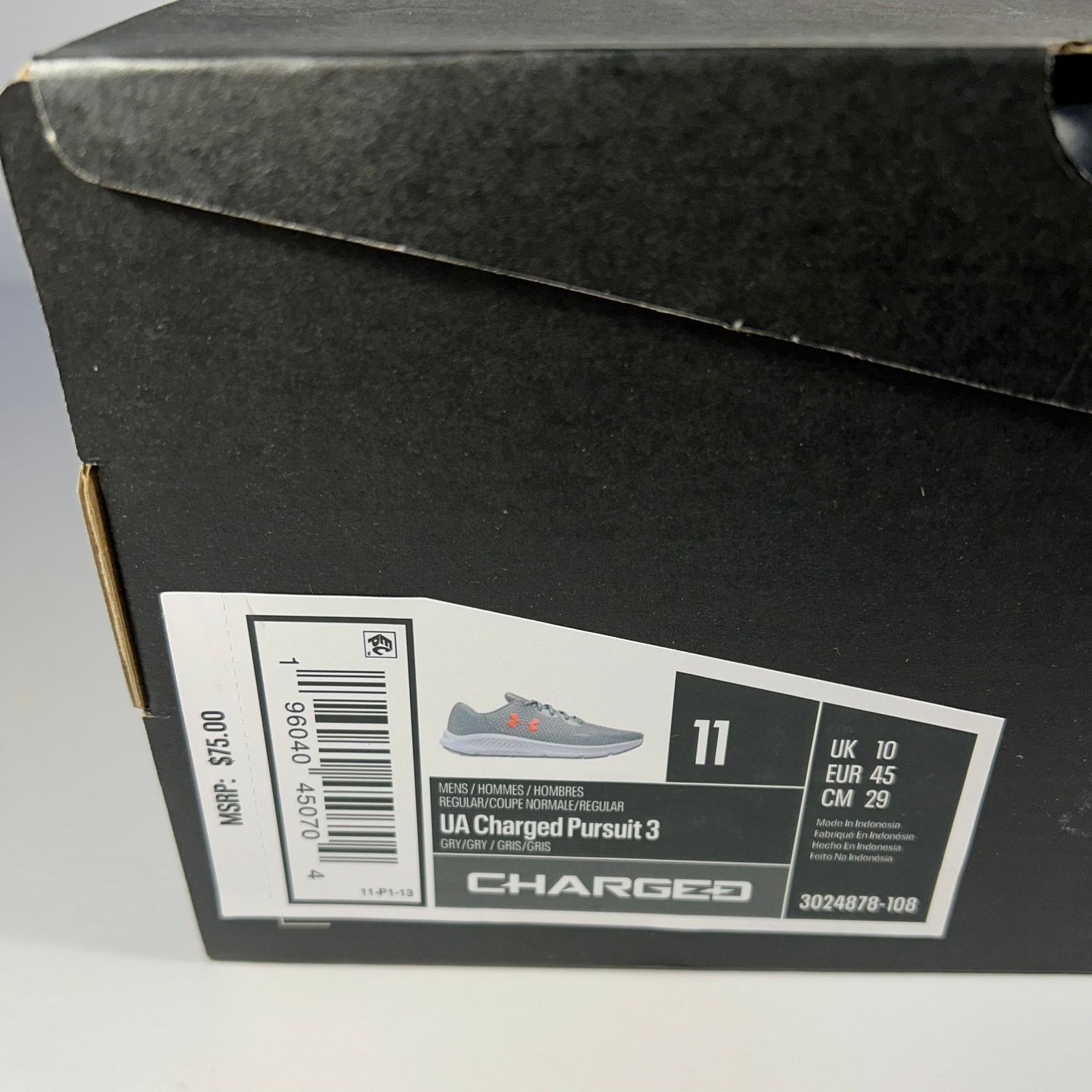 Under Armour Under Armour Charged Pursuit 3 Size 11 Gray/Red 3024878-108 Size US 11 / EU 44 - 9 Thumbnail