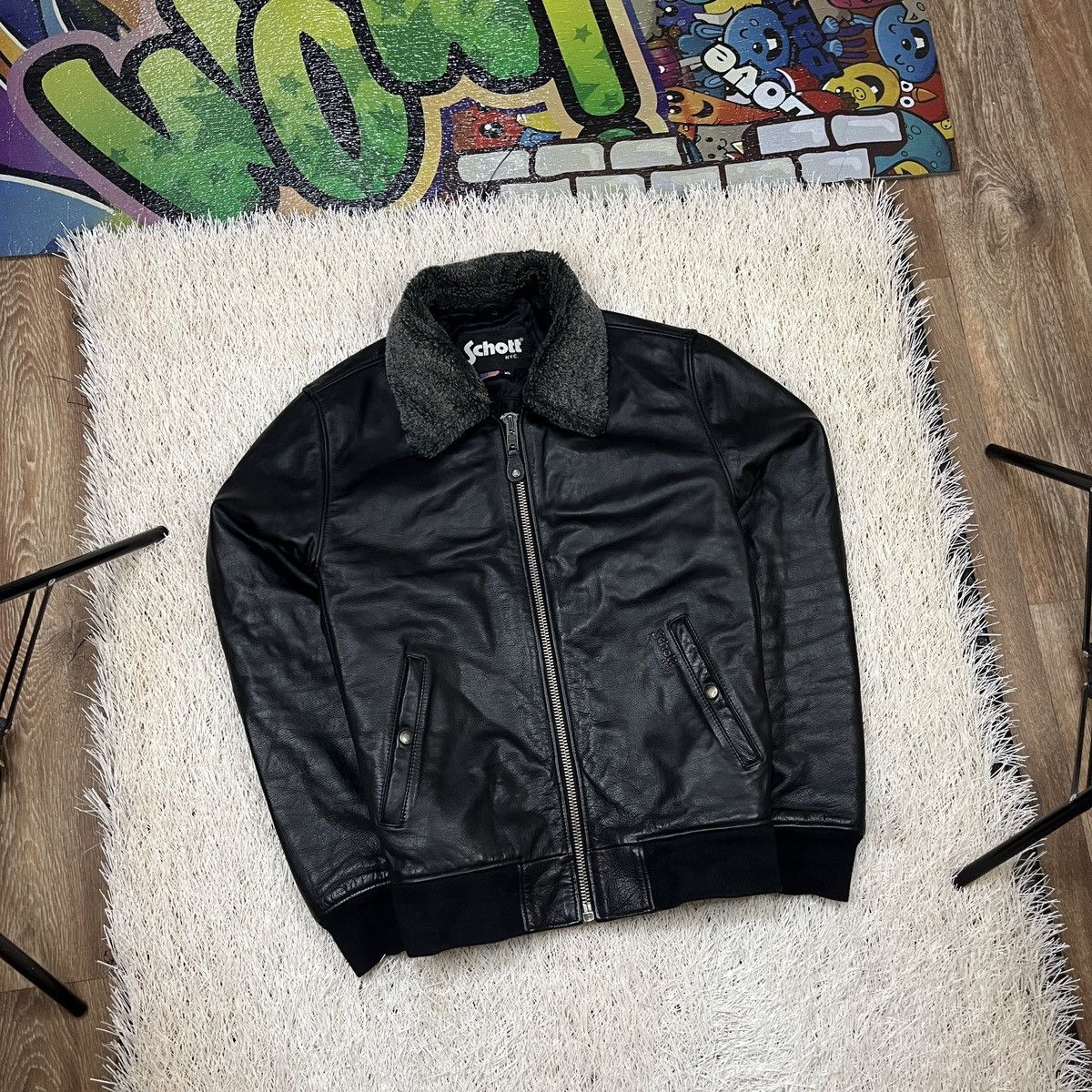 Schott Rare vintage Schott NYC Leather Jacket Cowhide bomber ID6875 Size US XL / EU 56 / 4 - 1 Thumbnail