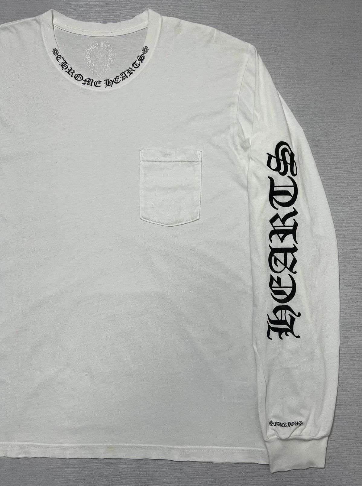 Chrome Hearts Chrome Hearts - Neck Script Logo Pocket L/S Shirt Size US XL / EU 56 / 4 - 7 Thumbnail