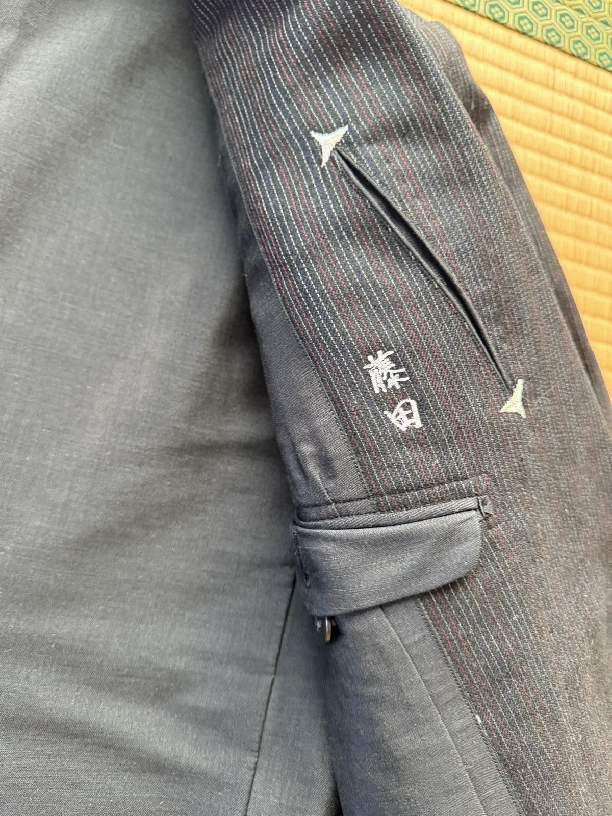 Other Vintage REFINE SUPER ALL WOOLBlueGrey Pinstripe 3-Piece Suit Size 42R - 11 Thumbnail