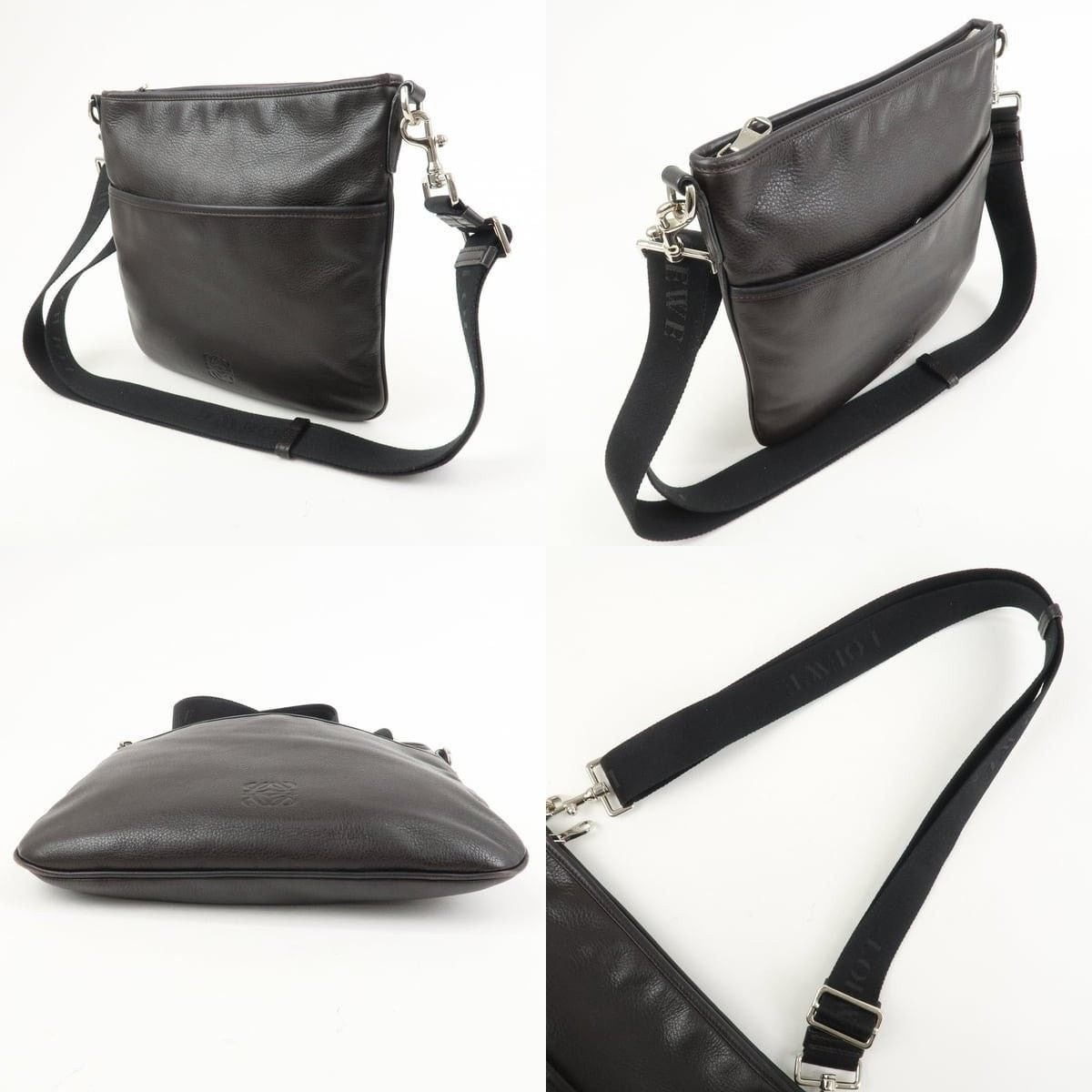 Loewe Loewe Anagram Calfskin Crossbody Bag Brown Size ONE SIZE - 3 Thumbnail