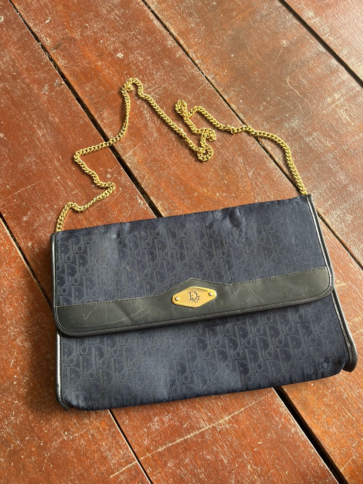 Dior 💥 Christian Dior Trotter Logo Jacquard Chain bag Navy 2cds2t Size ONE SIZE - 1 Thumbnail