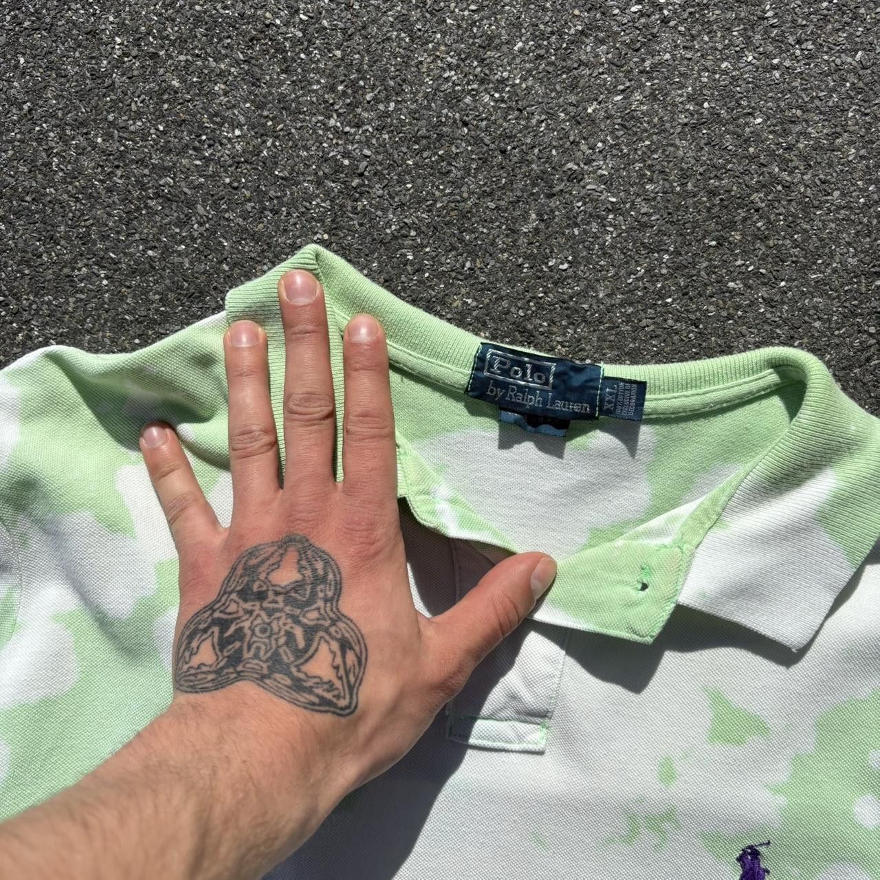 Japanese Brand × Polo Ralph Lauren × Vintage Vintage 90s Polo Ralph Lauren bleach tie dye polo shirt Size US XXL / EU 58 / 5 - 5 Thumbnail