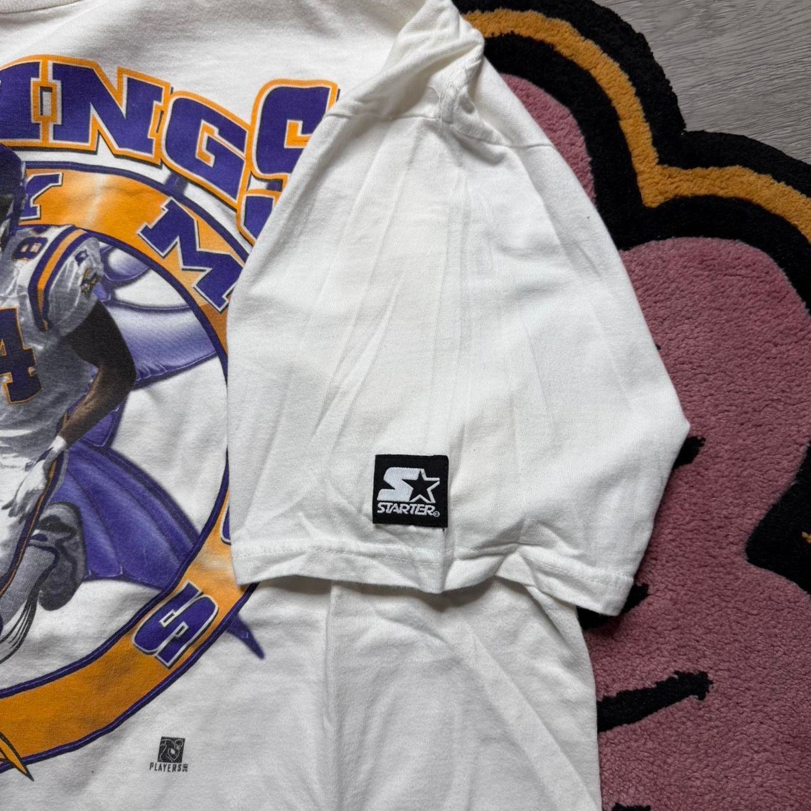NFL × Starter × Vintage Vintage 90’s Starter Minnesota Vikings Randy Moss T-shirt Size US XL / EU 56 / 4 - 5 Thumbnail