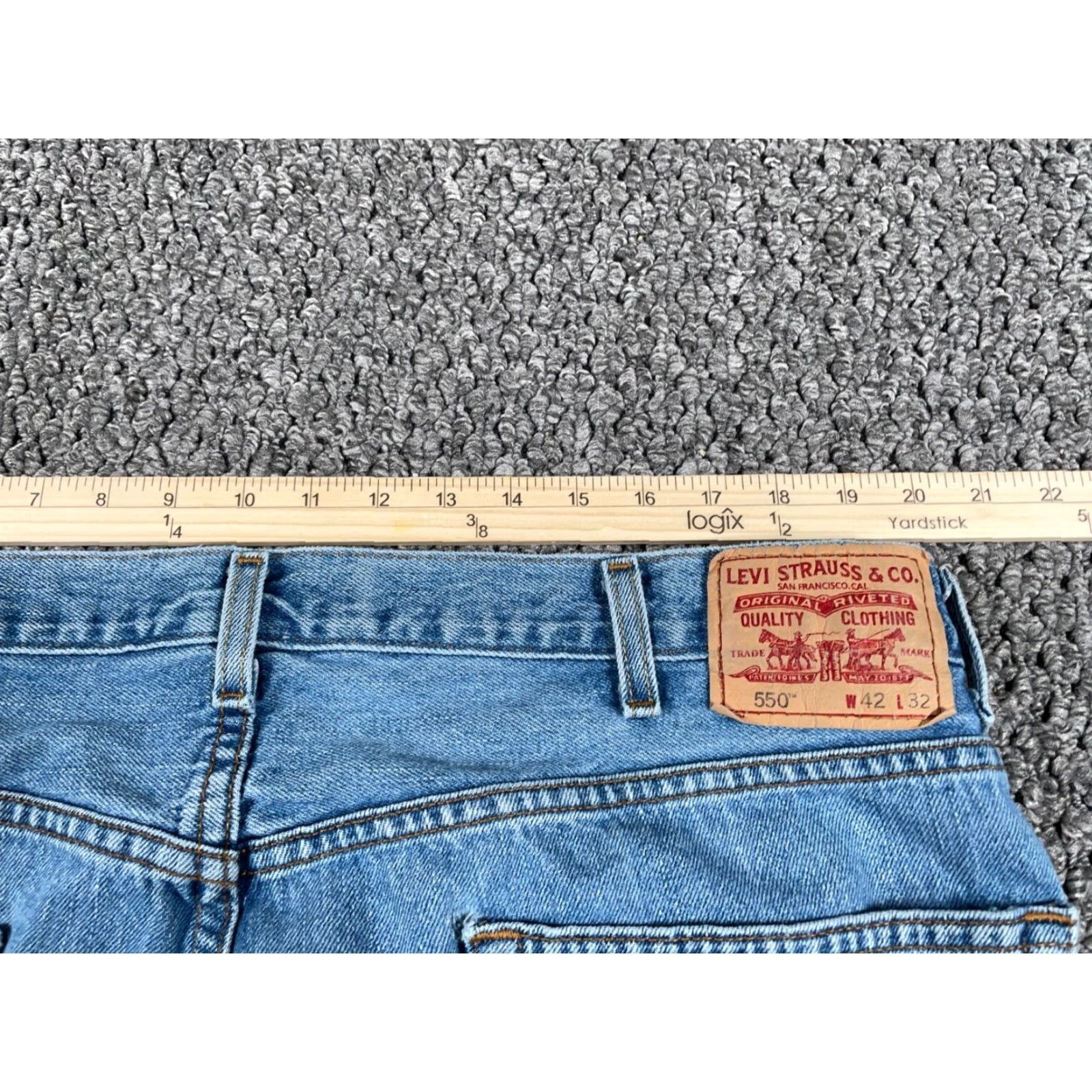 Levi's VINTAGE Levi's Jeans 550 Relaxed Fit 42 x 31 Blue Denim 90s Grunge Retro 5-Pocket Mens Jeans Brand Levi's Size US 42 / EU 58 - 5 Thumbnail