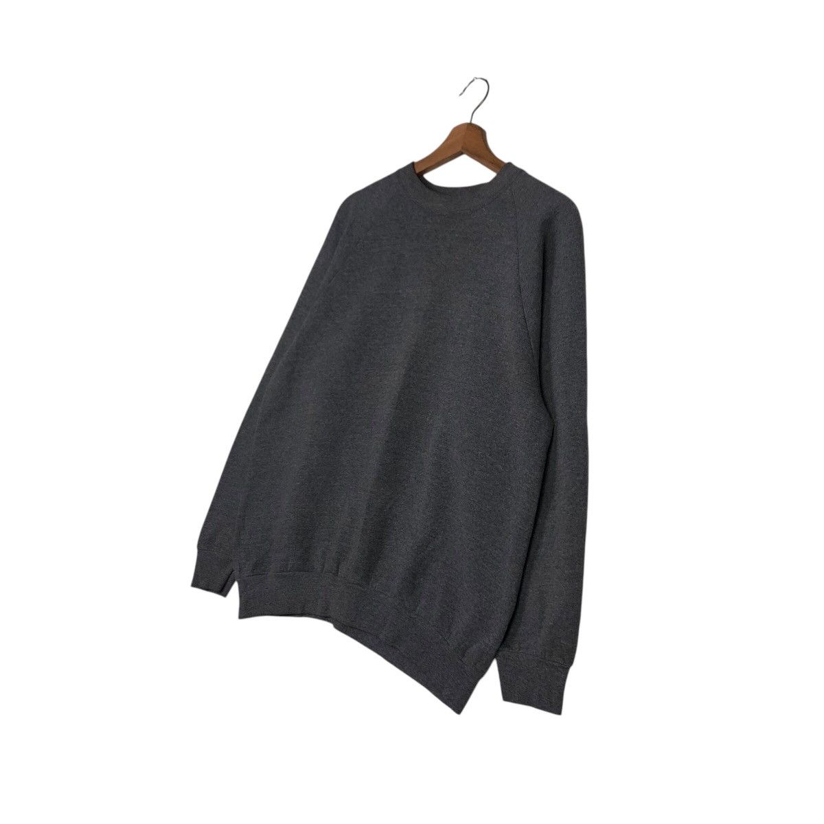 Vintage 📌Vintage Plain Sweatshirt Fruit Of The Loom Rich Grey Size US L / EU 52-54 / 3 - 3 Thumbnail