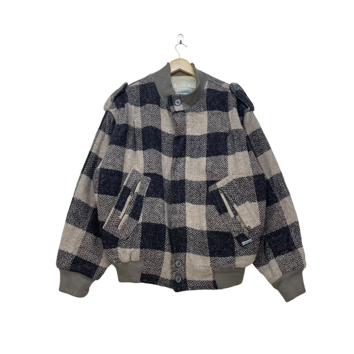 Autumn Cashmere × Carrera 💥Vintage Carrera Bomber Checked Wool Jacket Size US L / EU 52-54 / 3 - 1 Thumbnail