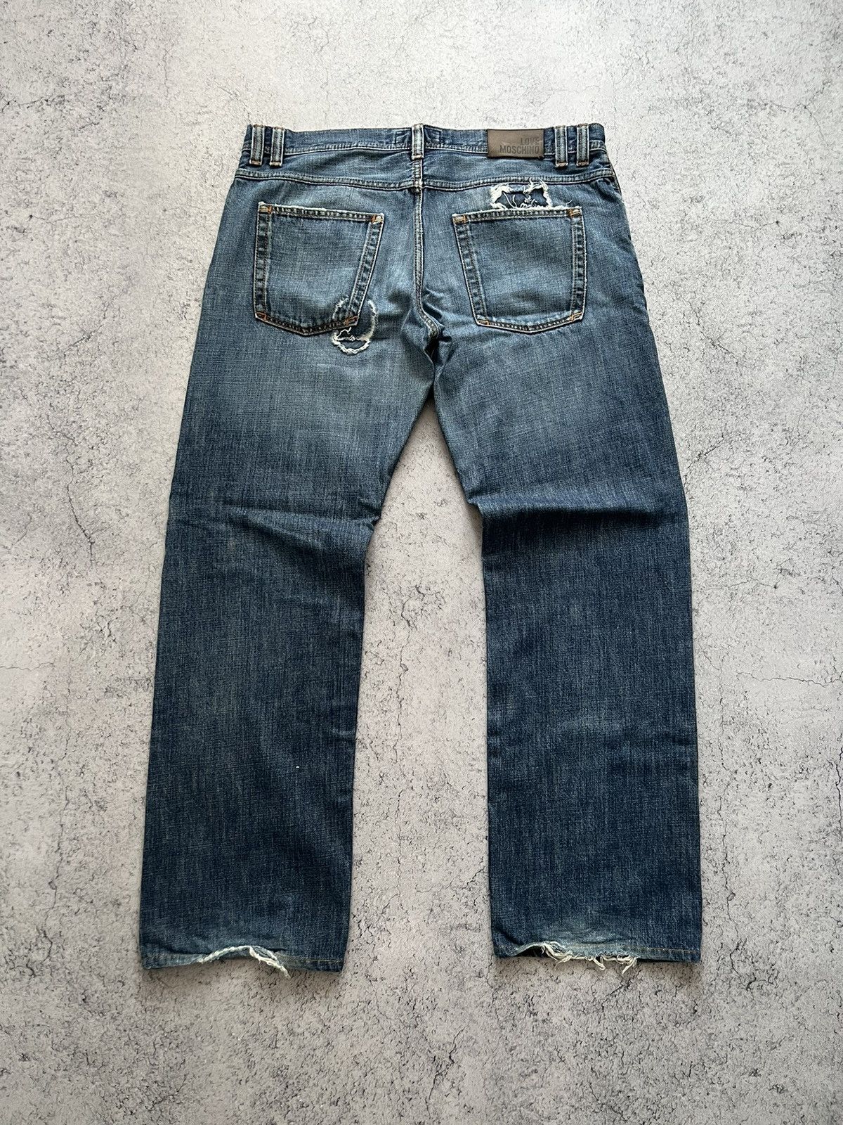 Moschino Vintage Love Moschino Jeans Distressed Denim Pants 00s Size US 38 / EU 54 - 13 Thumbnail