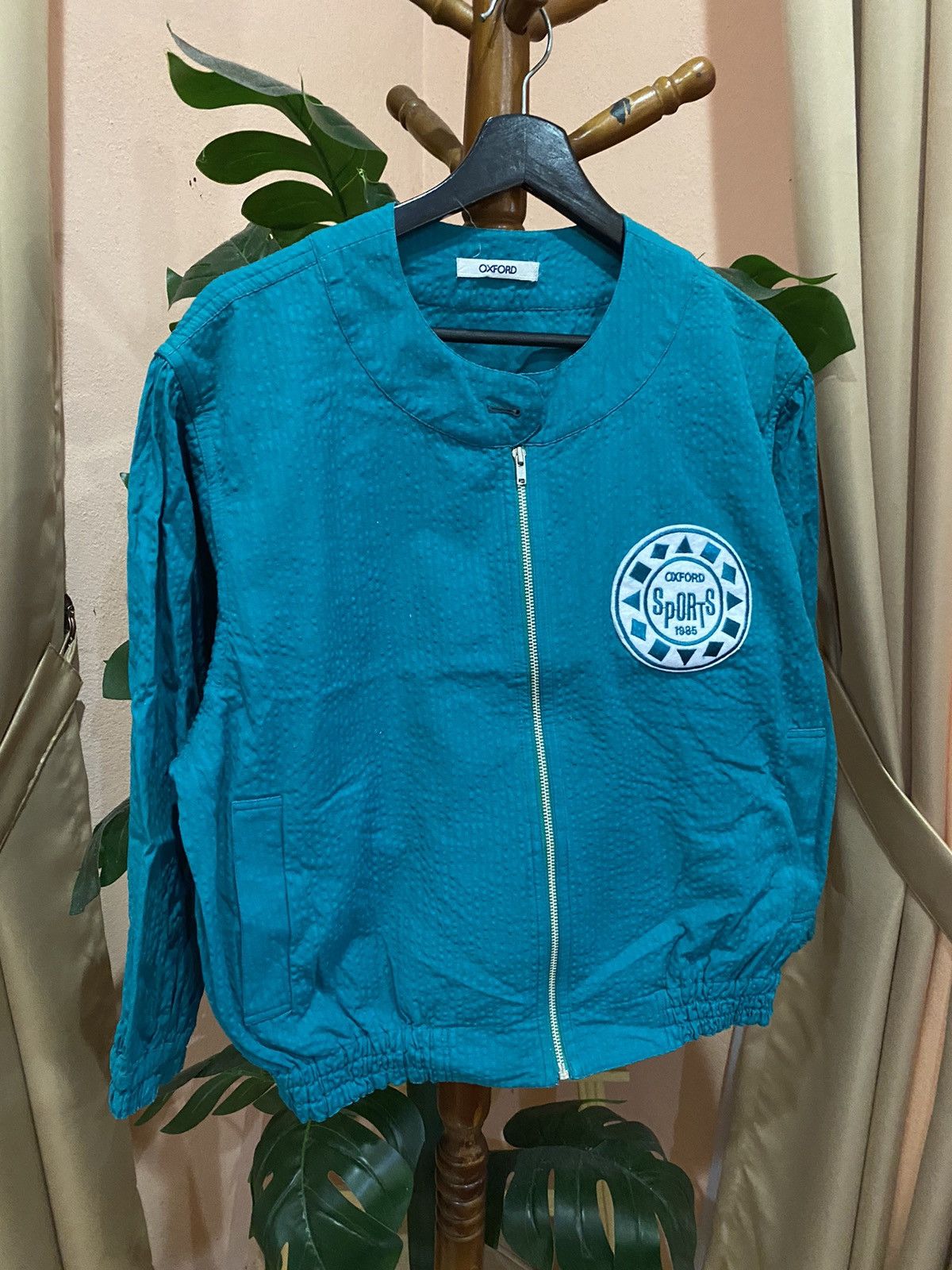 Other Oxford Sports 1985 Teal Cotton Jacket - Retro Sportswear Size US M / EU 48-50 / 2 - 3 Thumbnail