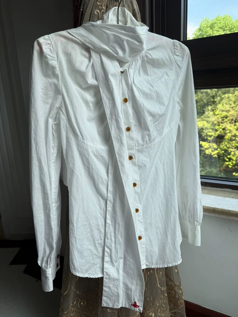 Vivienne Westwood Vivienne Westwood size2 White bow tie shirt Size S / US 4 / IT 40 - 1 Thumbnail